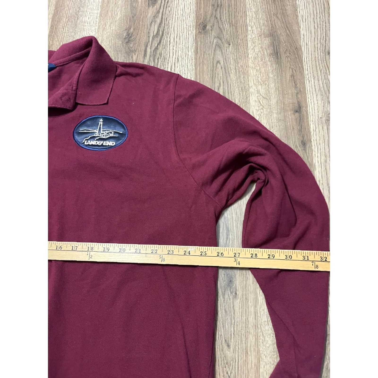 Lands' End Lands' End Shirt Mens 2XL Polo Long Sleeve Maroon Logo Size US XXL / EU 58 / 5 - 5 Thumbnail