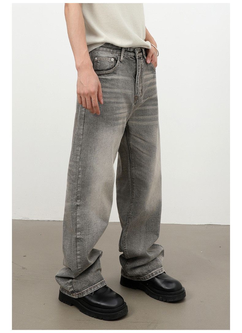 Vintage Retro Straight-Leg Whiskered Washed Jeans Size US 32 / EU 48 - 3 Thumbnail