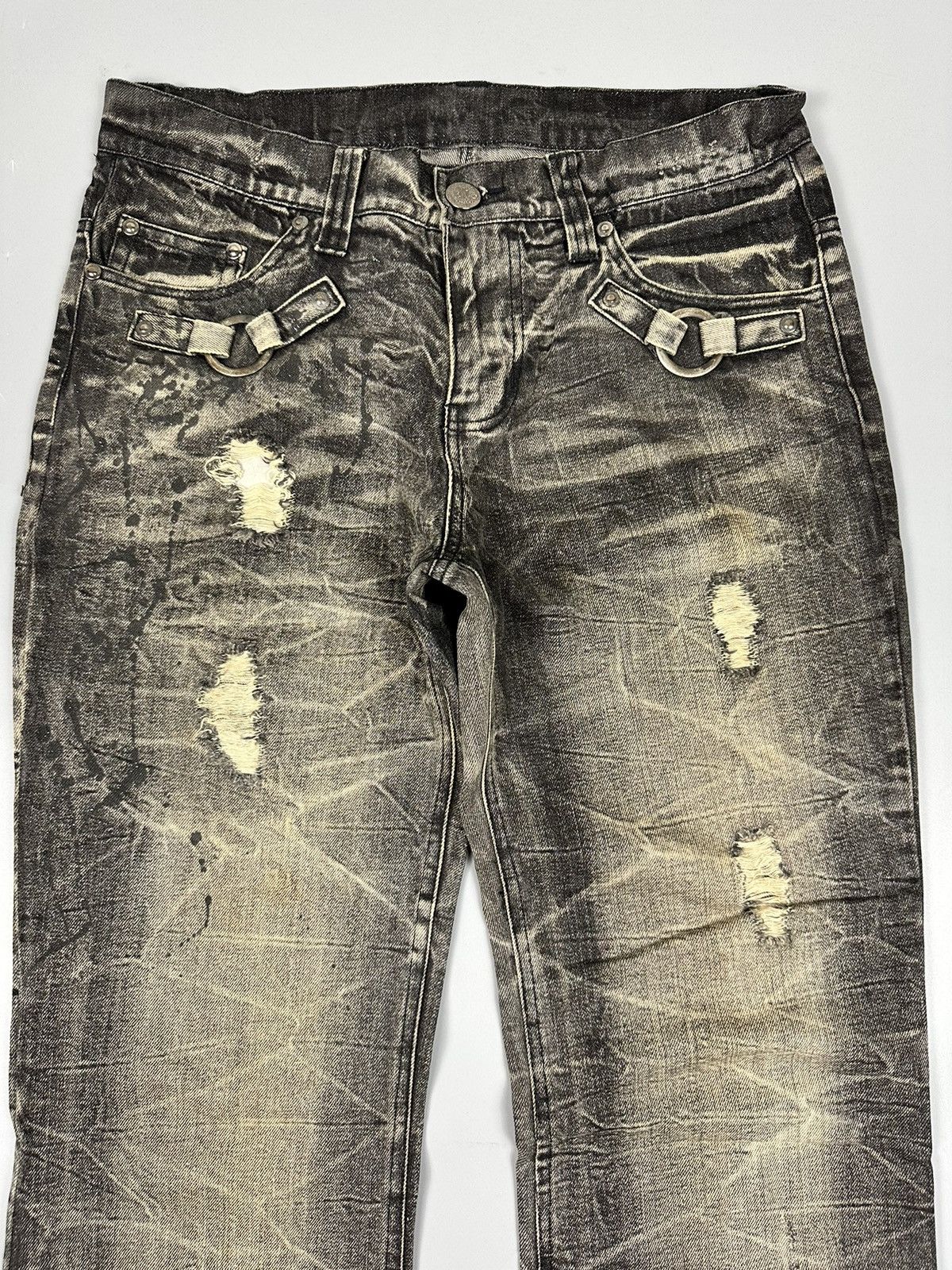 If Six Was Nine Distressed Vintage Whiskered Flared Denim Size US 32 / EU 48 - 6 Thumbnail