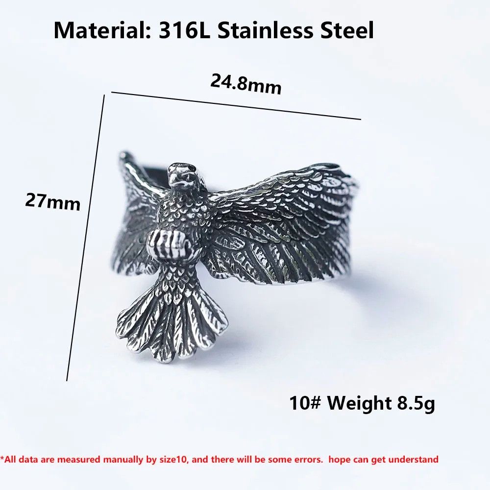 Jewelry Flying Eagle Ring Streetwear Jewelry Fashion Gift Size ONE SIZE - 7 Thumbnail