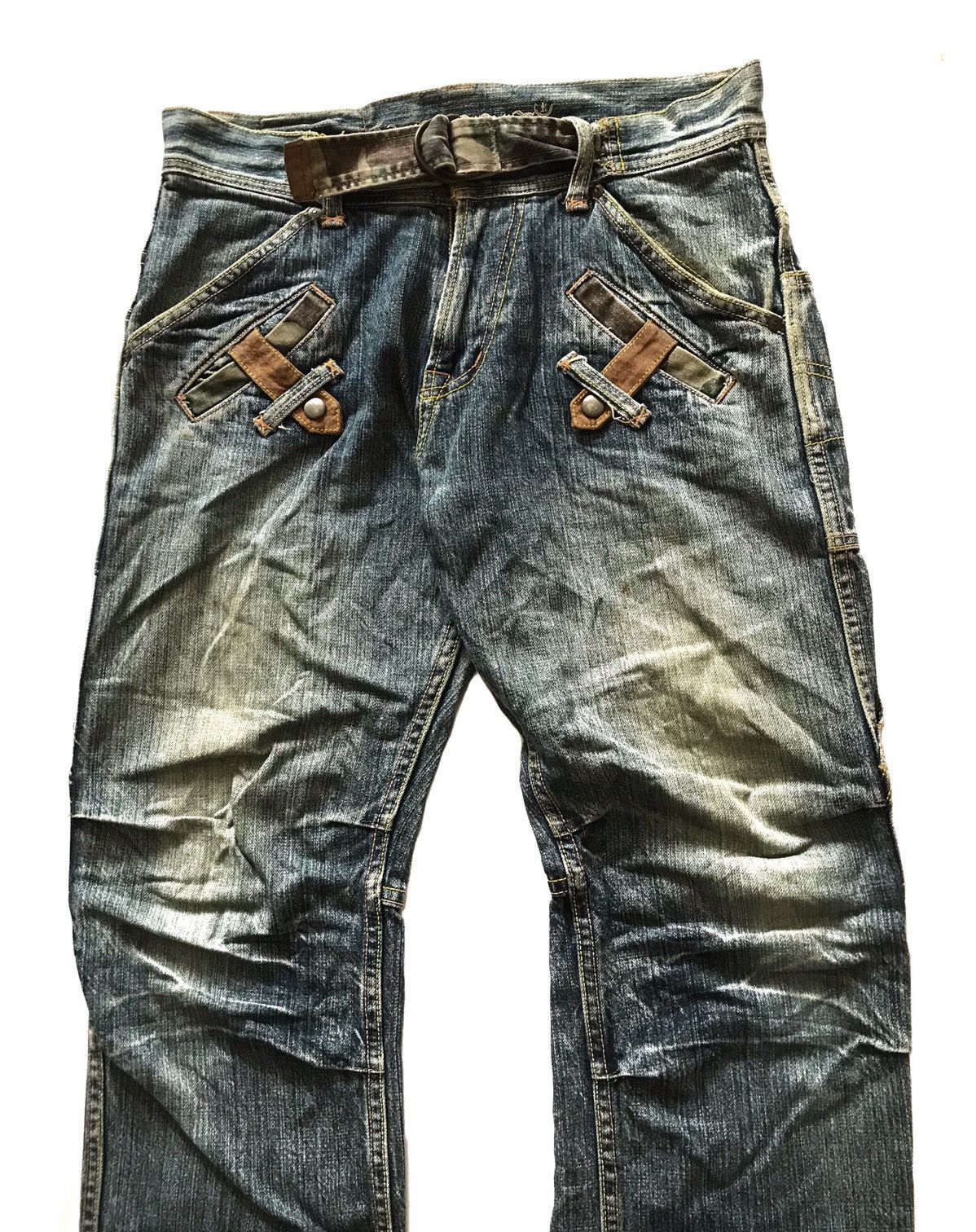 14th Addiction × Japanese Brand × KMRii JAPANESE BRAND SACRIFICE WORKERS PATCHWORK JEANS Size US 31 - 3 Thumbnail