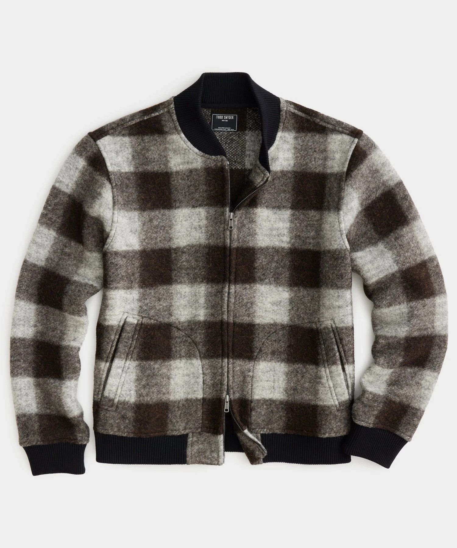Todd Snyder Todd Snyder Brushed Buffalo Check Wool Blend Bomber Jacket Size US M / EU 48-50 / 2 - 1 Thumbnail