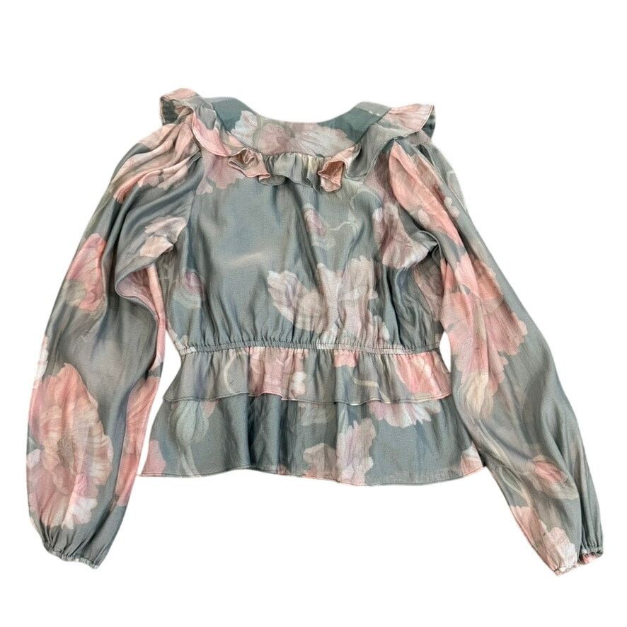 Hutch Hutch V-Neck Long Sleeve Floral Sema Top in Green Multi, XL Size XL / US 12-14 / IT 48-50 - 8 Thumbnail
