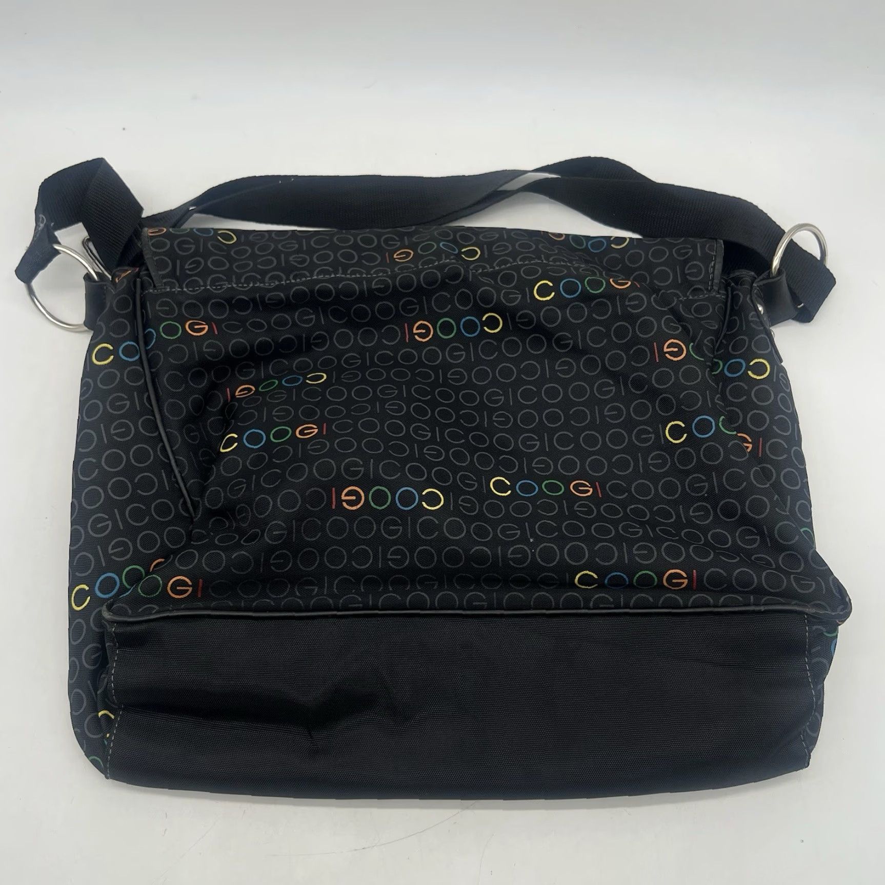 Coogi VINTAGE COOGI Black Nylon Messenger Bag Medium Unisex Adults Belted Front Studded ONE OF A KIND 11X15 Bag Accessories Size ONE SIZE - 6 Thumbnail
