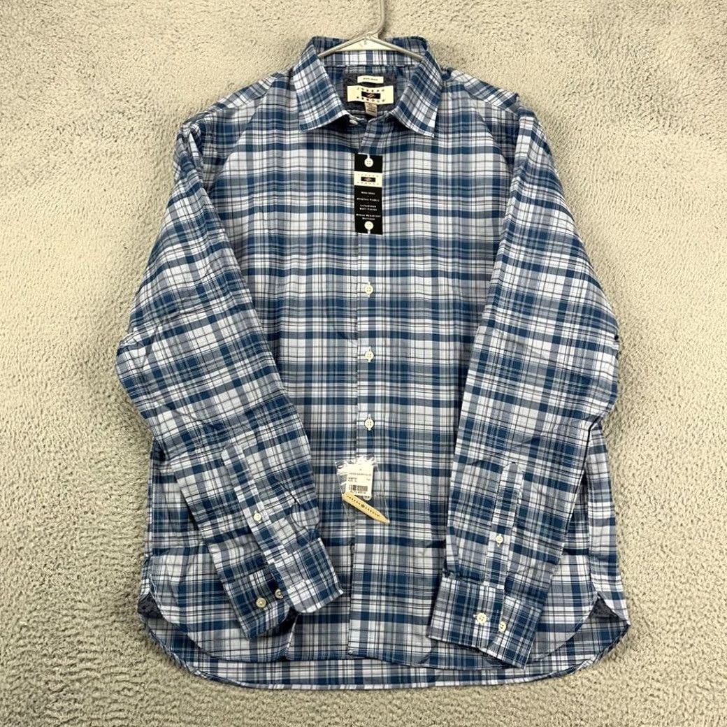 Joseph Abboud VINTAGE? No. Joseph Abboud Shirt Mens XL Blue Plaid Non-Iron Button Up Long Sleeve Button-Up Shirt XL Blue Plaid Mens NEW Size US XL / EU 56 / 4 - 5 Thumbnail