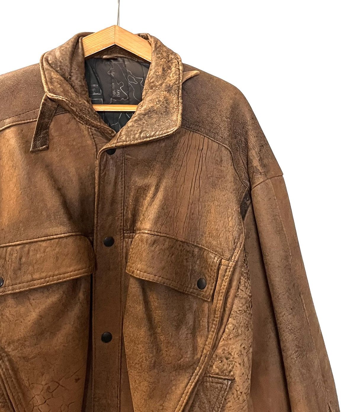 Genuine Leather × Vintage 🔥Vintage 90s Avantgarde Genuine Leather Jacket Size US XL / EU 56 / 4 - 4 Thumbnail