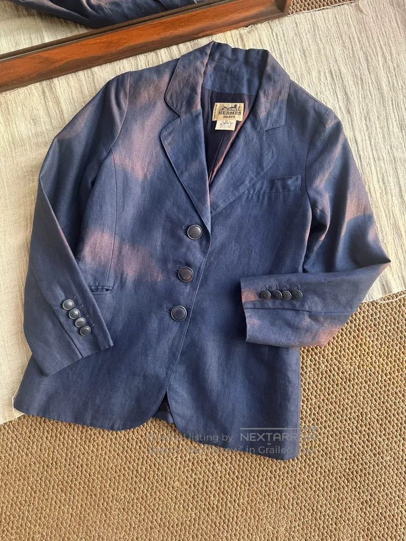Hermes Hermes Linen casual blazer, blue Size XS / US 0-2 / IT 36-38 - 1 Thumbnail