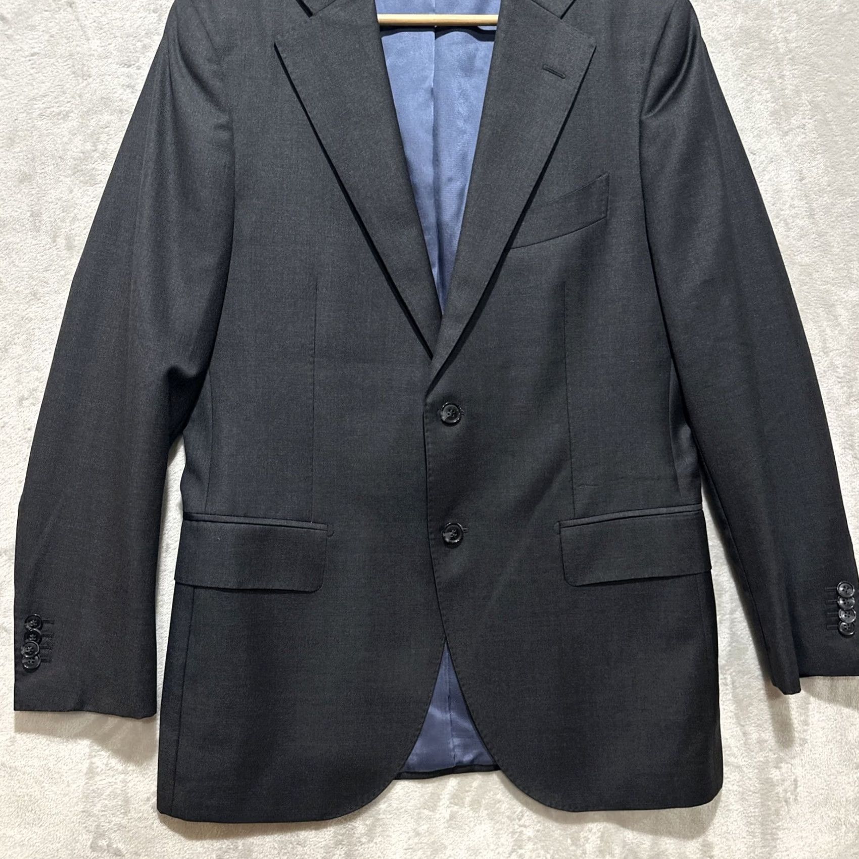 Suitsupply Suitsupply Vitale Barberis Lazio Blazer Single Breasted Men Size 50 Pure Wool Super 110's Charcoal Slim Jacket Blazer Man Mens Dress Coat Vintage No Size 50R - 4 Thumbnail