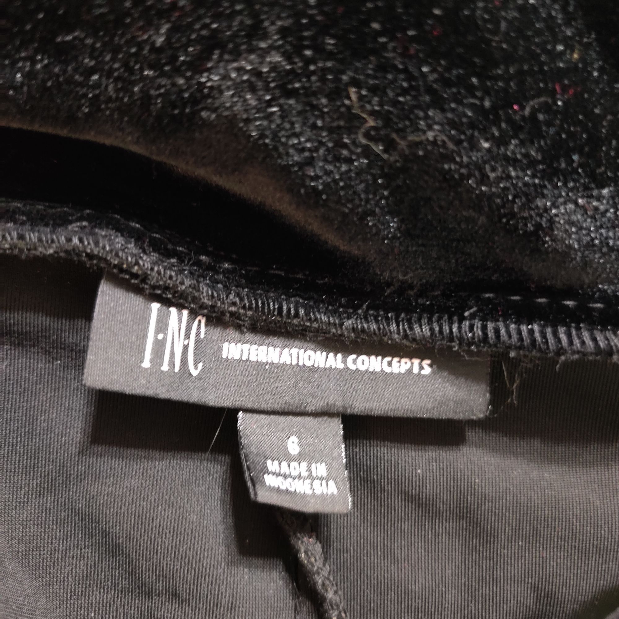 Other INC International Concepts 6 Womens Pants Black Velour Pull Size 28" / US 6 / IT 42 - 7 Thumbnail