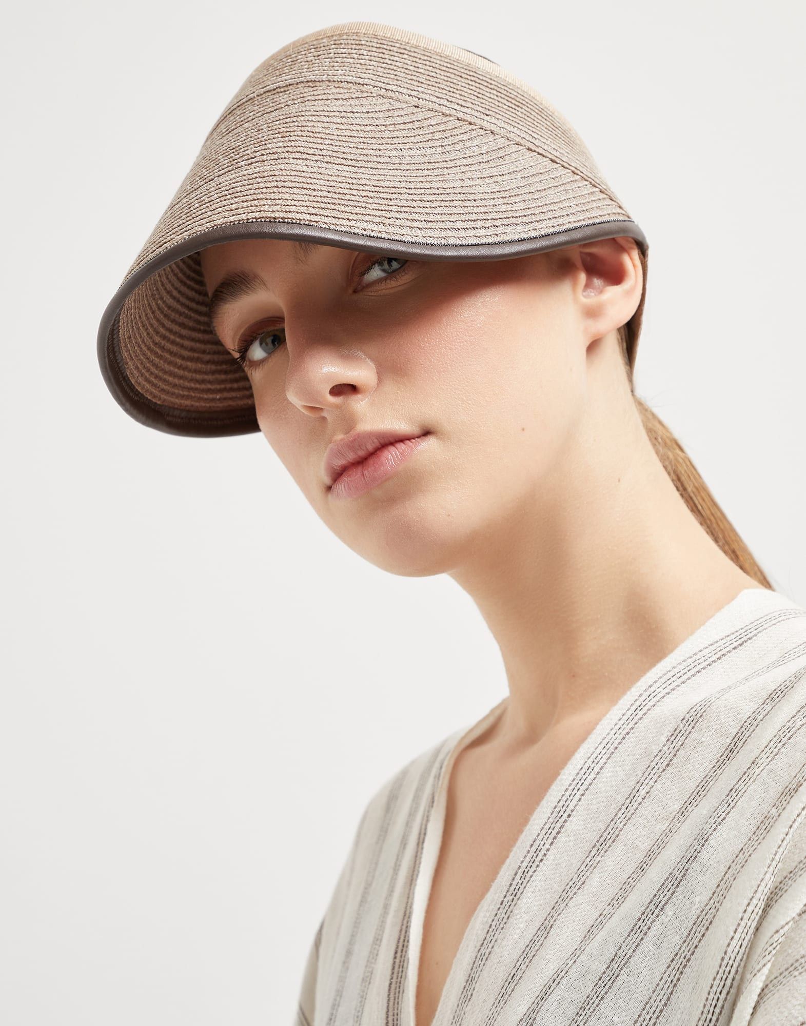 Brunello Cucinelli o1la1rc1a0326 Size: OS / Techno Hemp And Cotton Visor Beige Size ONE SIZE - 3 Thumbnail