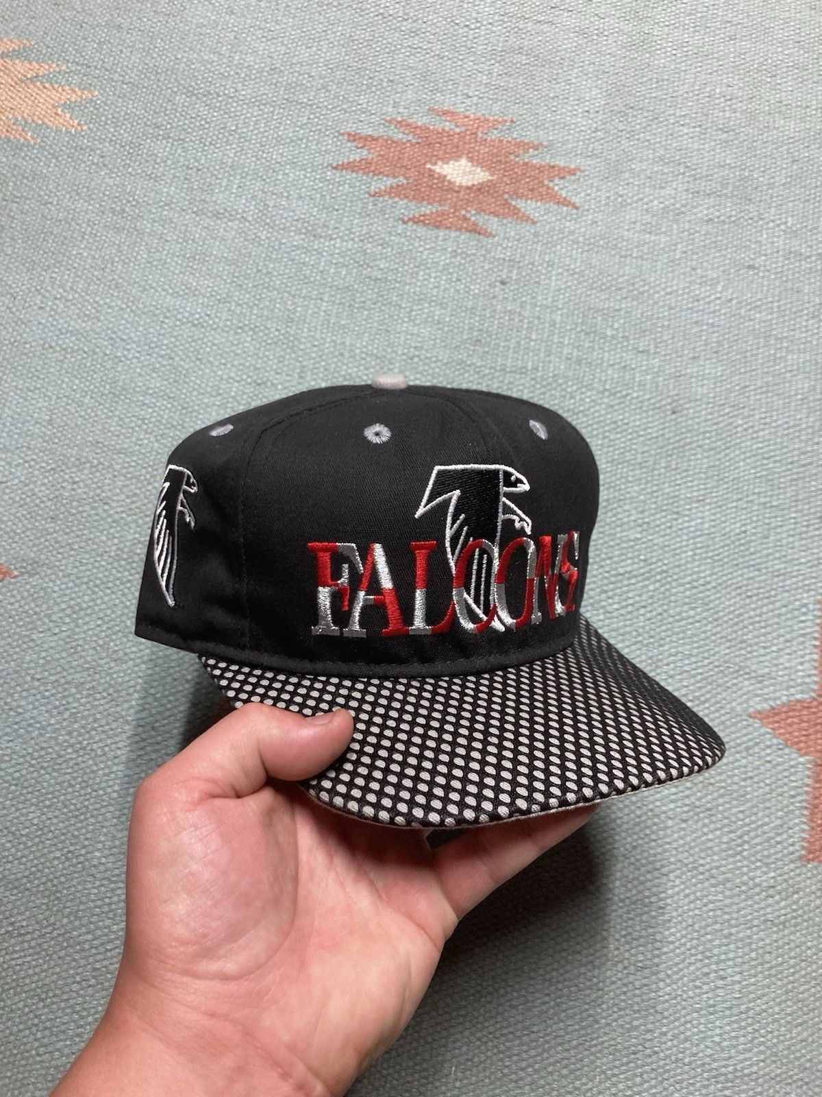 Vintage 90s SnapBack hat Atlanta falcons #1 apparel USA NFL black Size ONE SIZE - 1 Thumbnail