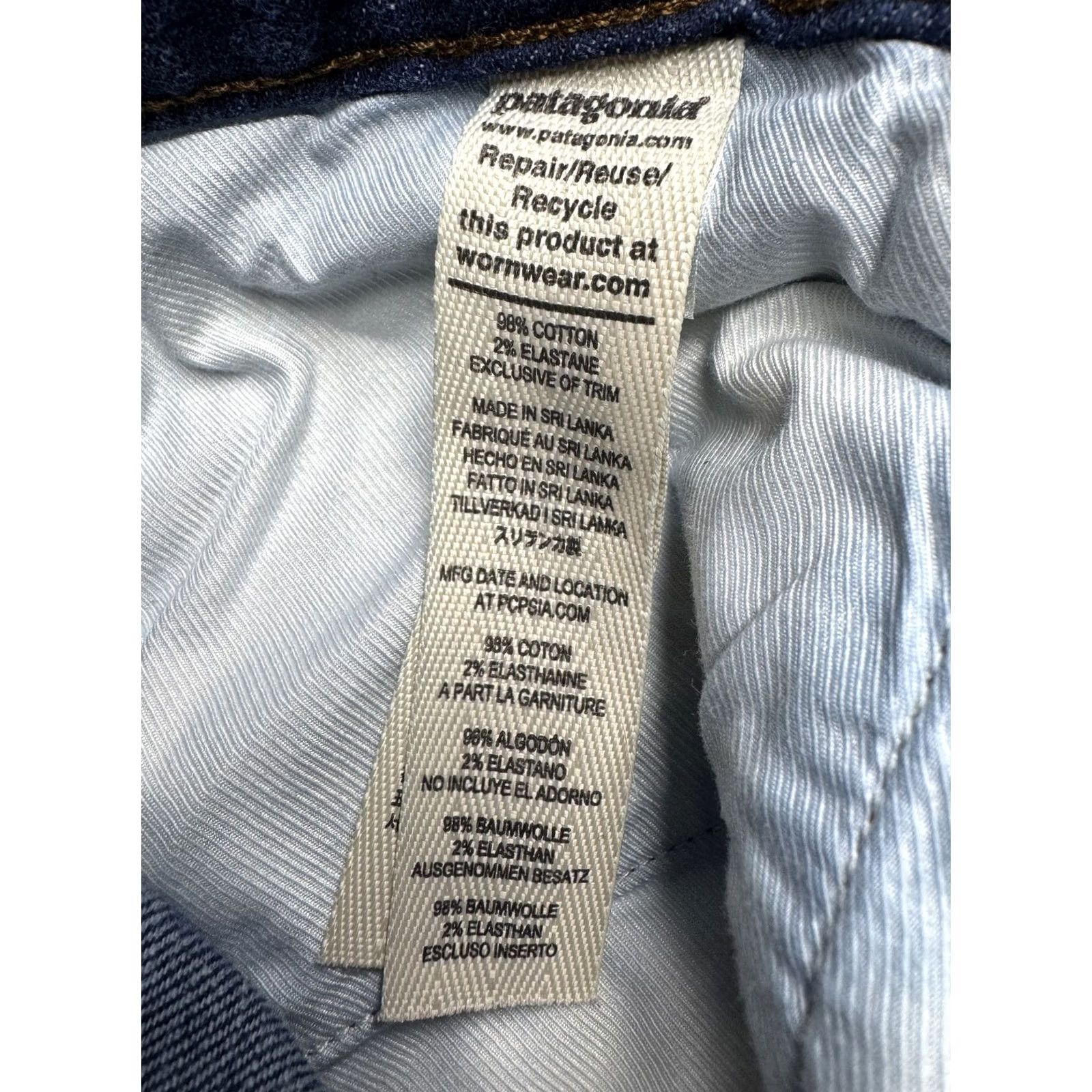 Patagonia Patagonia Jeans Men's Straight Denim 33 Regular Blue 5-Pocket Belt Loops Button Zipper Rise Mid Inseam 32 Dark Wash Size US 33 - 4 Thumbnail