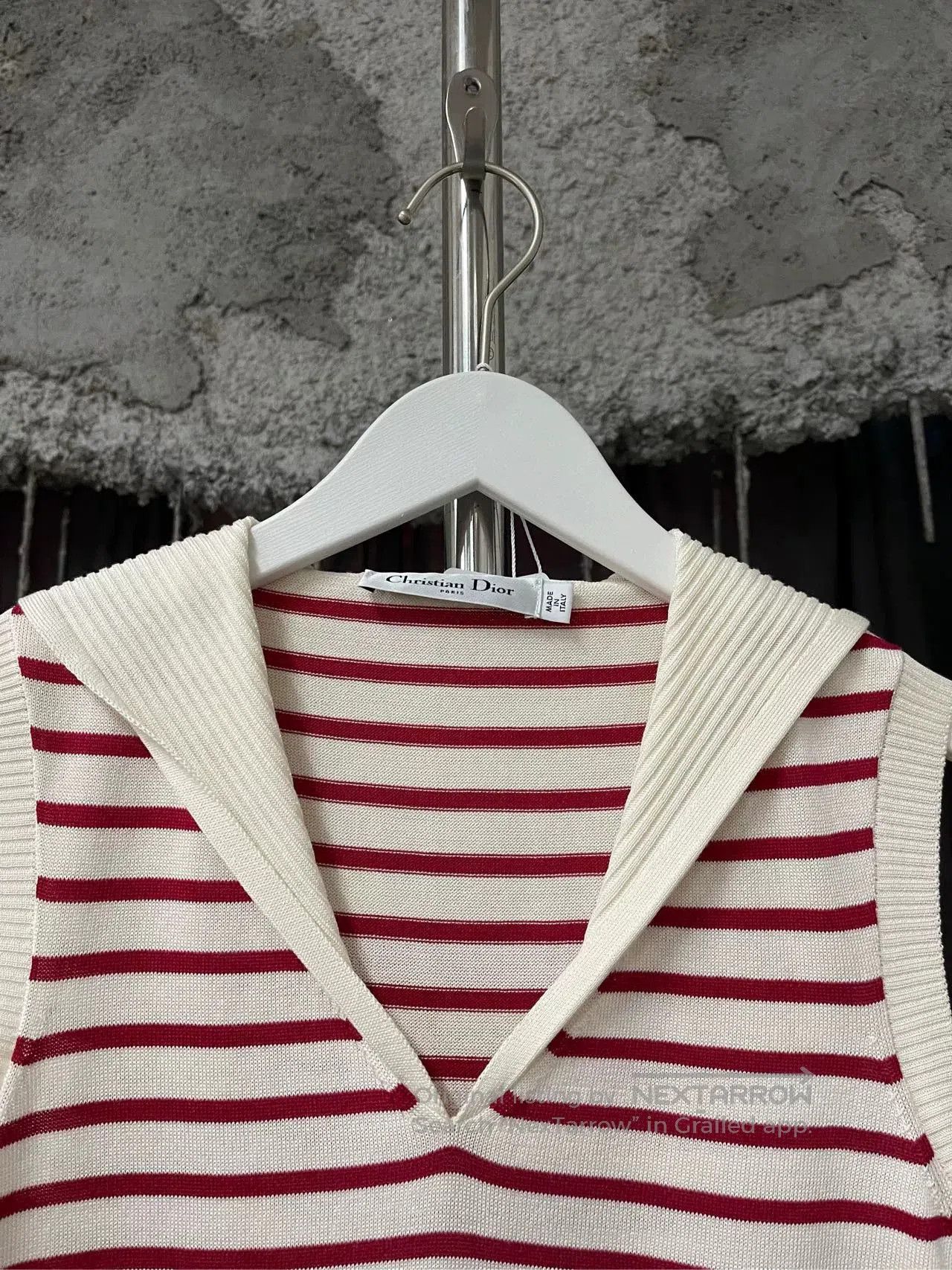 Dior striped navy sleeveless knit top by Dior. Size US XS / EU 42 / 0 - 4 Thumbnail