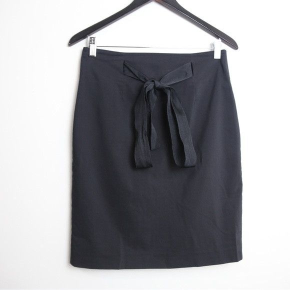 Robert Rodriguez Robert Rodriguez Tie Front Ribbon Wrap Pencil Skirt Black Size 27" / US 4 / IT 40 - 1 Thumbnail