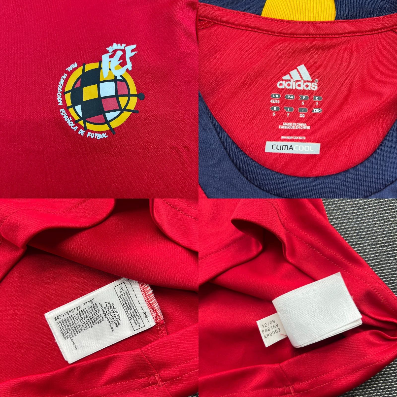 Adidas adidas Spain 2009 2010 Training Football Jersey Mens M Red Shirt Short Sleeve Moisture Wicking Quick Dry Athletic Football Size US M / EU 48-50 / 2 - 8 Thumbnail