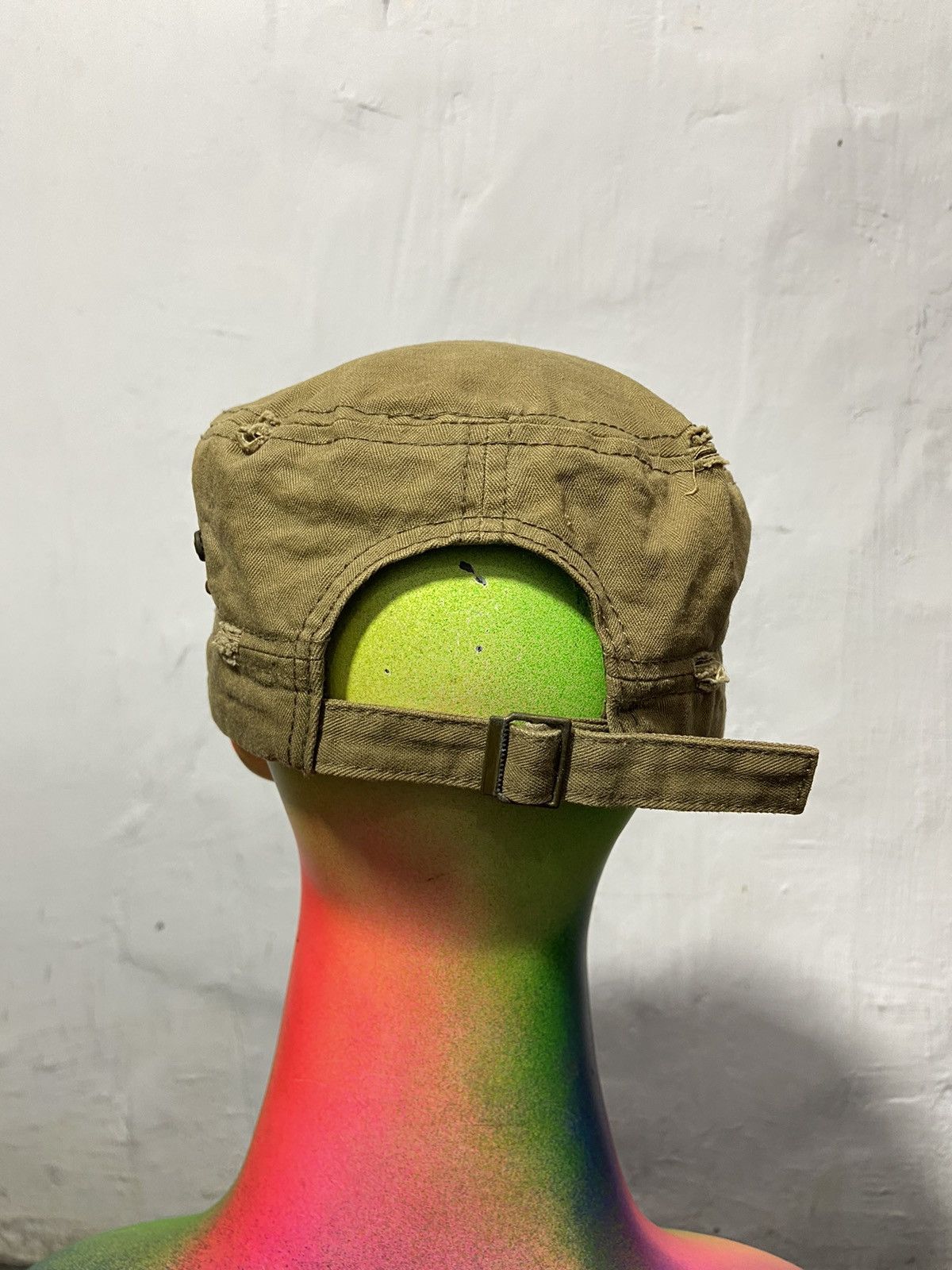 If Six Was Nine × Le Grande Bleu (L.G.B.) × Seditionaries Vintage Cadet Hat Studded Distressed Punk Style Y2K Size ONE SIZE - 4 Thumbnail