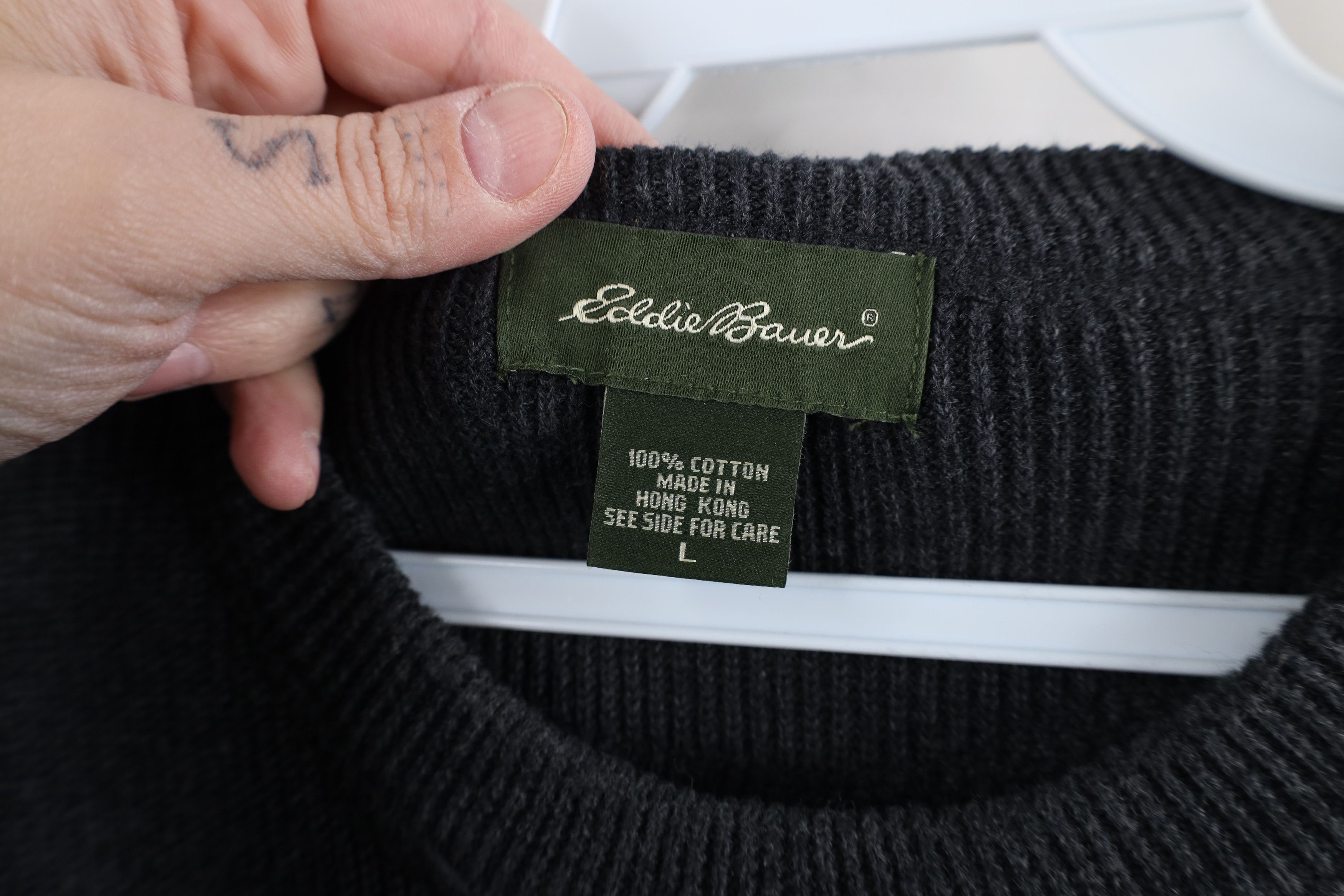 Eddie Bauer × Vintage Vintage 90s Eddie Bauer Chunky Ribbed Knit Crewneck Sweater Size US L / EU 52-54 / 3 - 6 Thumbnail