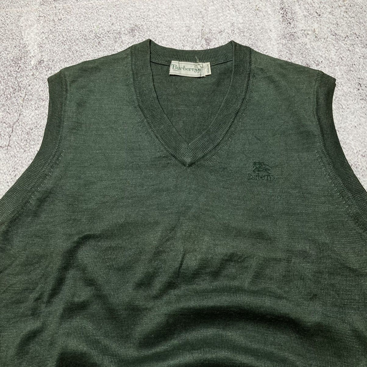 Burberry 1990s Burberrys Small Logo Knit Vest Green Forest Luxury Size US M / EU 48-50 / 2 - 3 Thumbnail