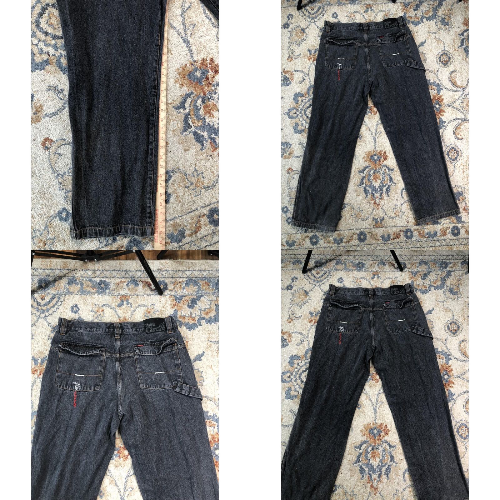 Fubu VINTAGE FUBU The Collection Jeans Mens 38x32 Charcoal Relaxed Straight Denim 90s Size US 38 / EU 54 - 8 Thumbnail