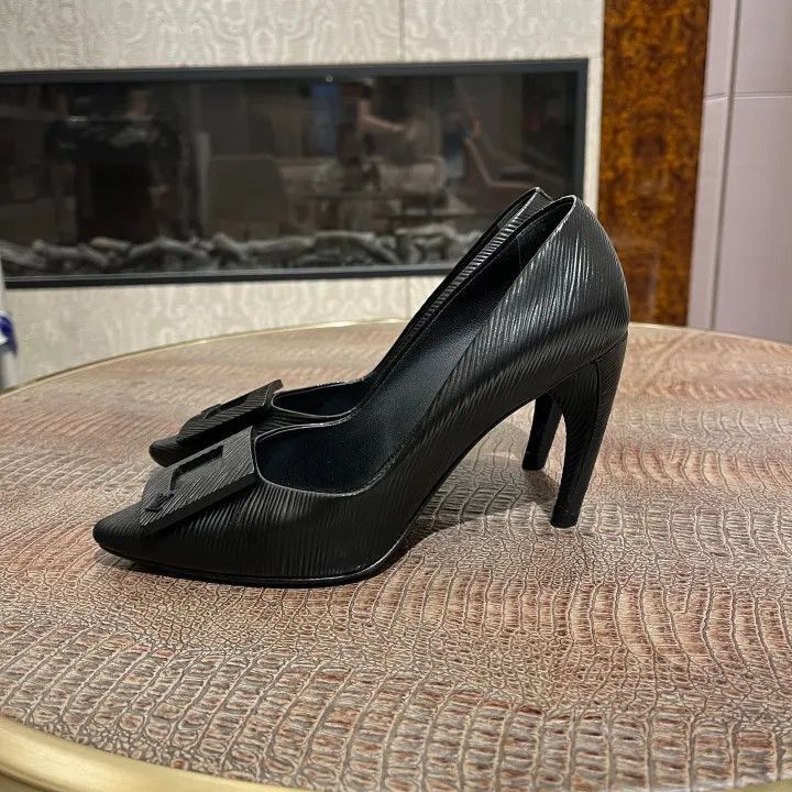 Louis Vuitton Louis Vuitton Black Patent Leather High Heels -2508 Size US 6.5 / EU 39-40 - 2 Thumbnail