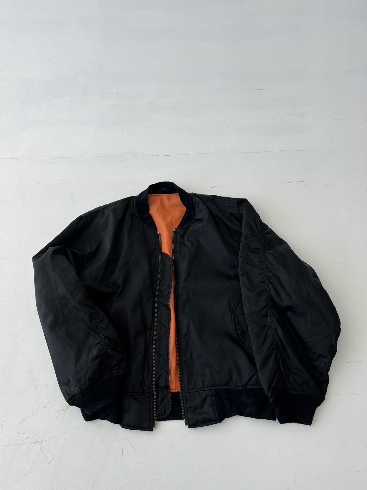 Vintage Japanese trashed black M1 flight bomber jacket