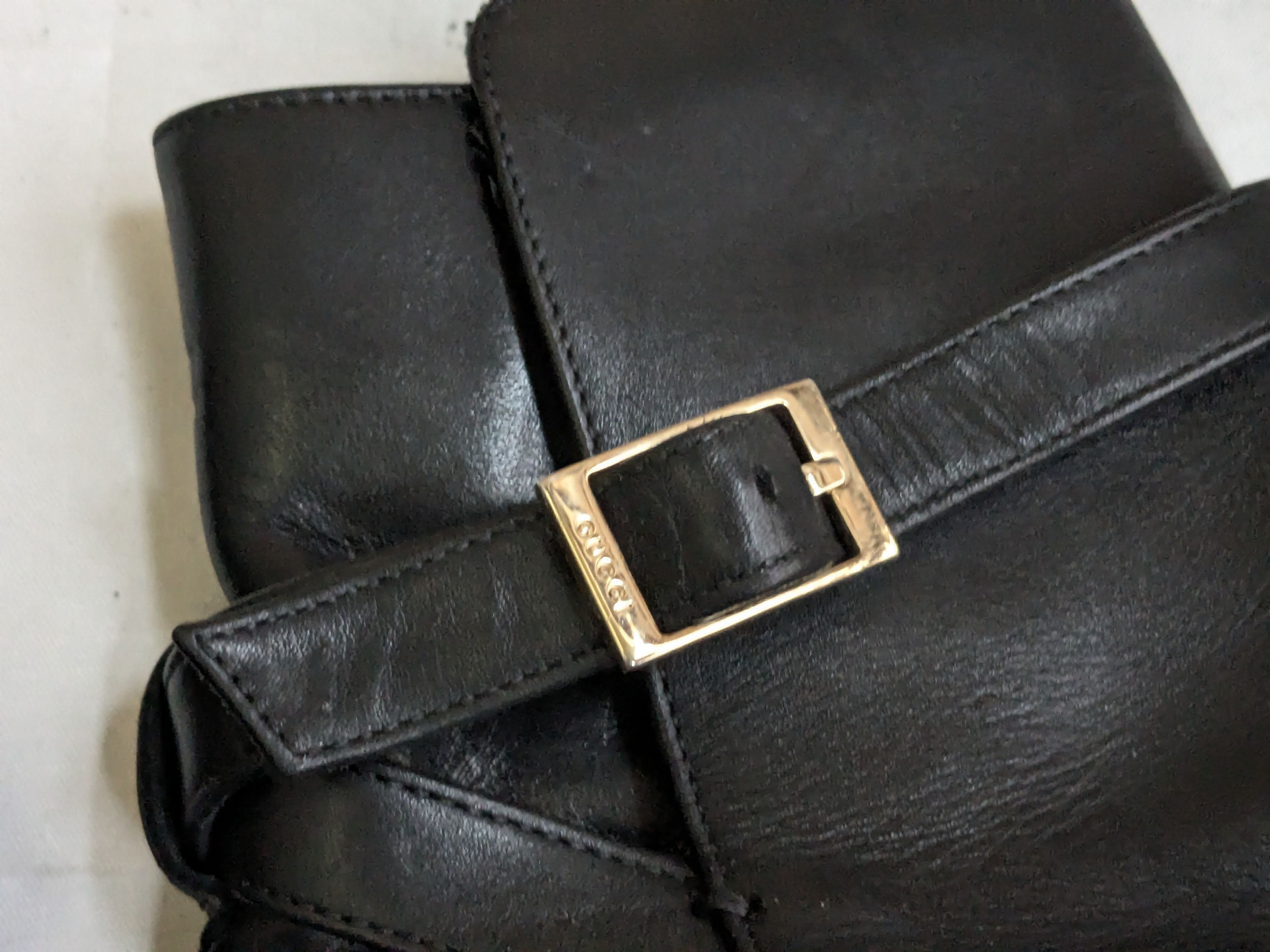Gucci Jodhpur Boots Black 12 Leather Buckle