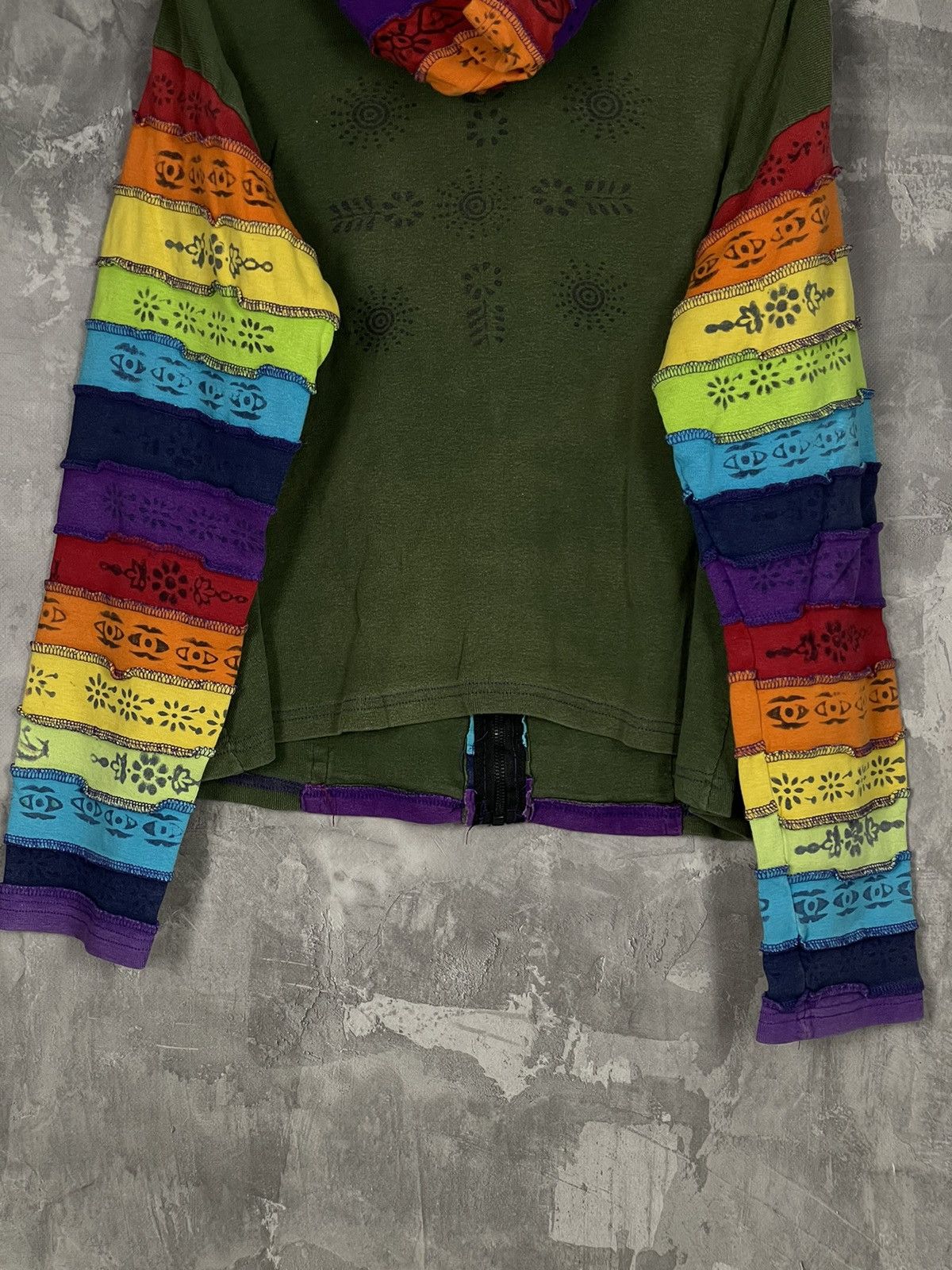 Japanese Brand × Vintage Y2K Nepal Fantasy Zip Up Hoodie Patchwork vintage 90s Size L / US 10 / IT 46 - 11 Thumbnail