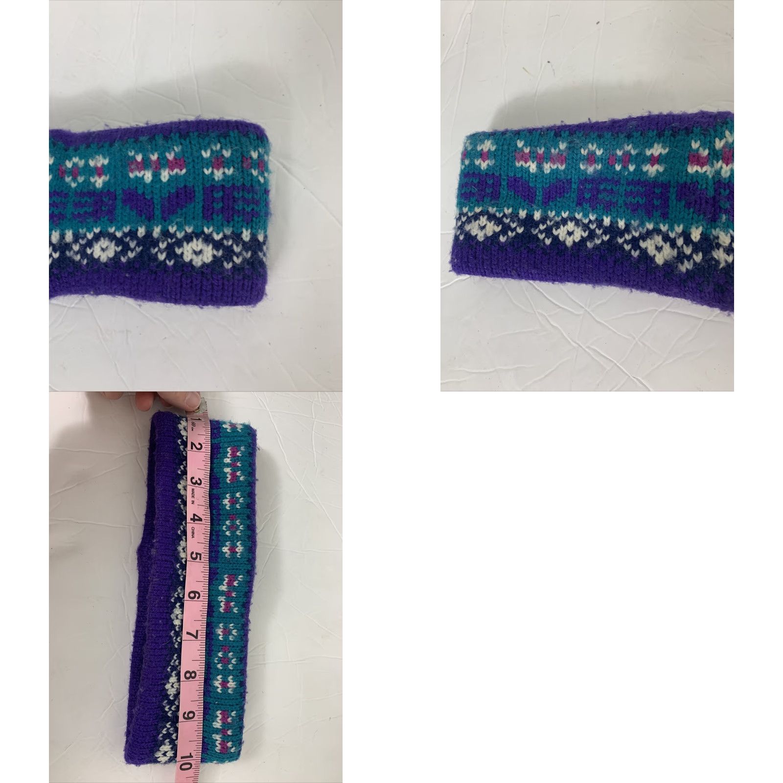 Vintage VINTAGE HEAD Headband Womens One Size Green Blue Purple fleece lined Ski Band Hat Size ONE SIZE - 8 Thumbnail
