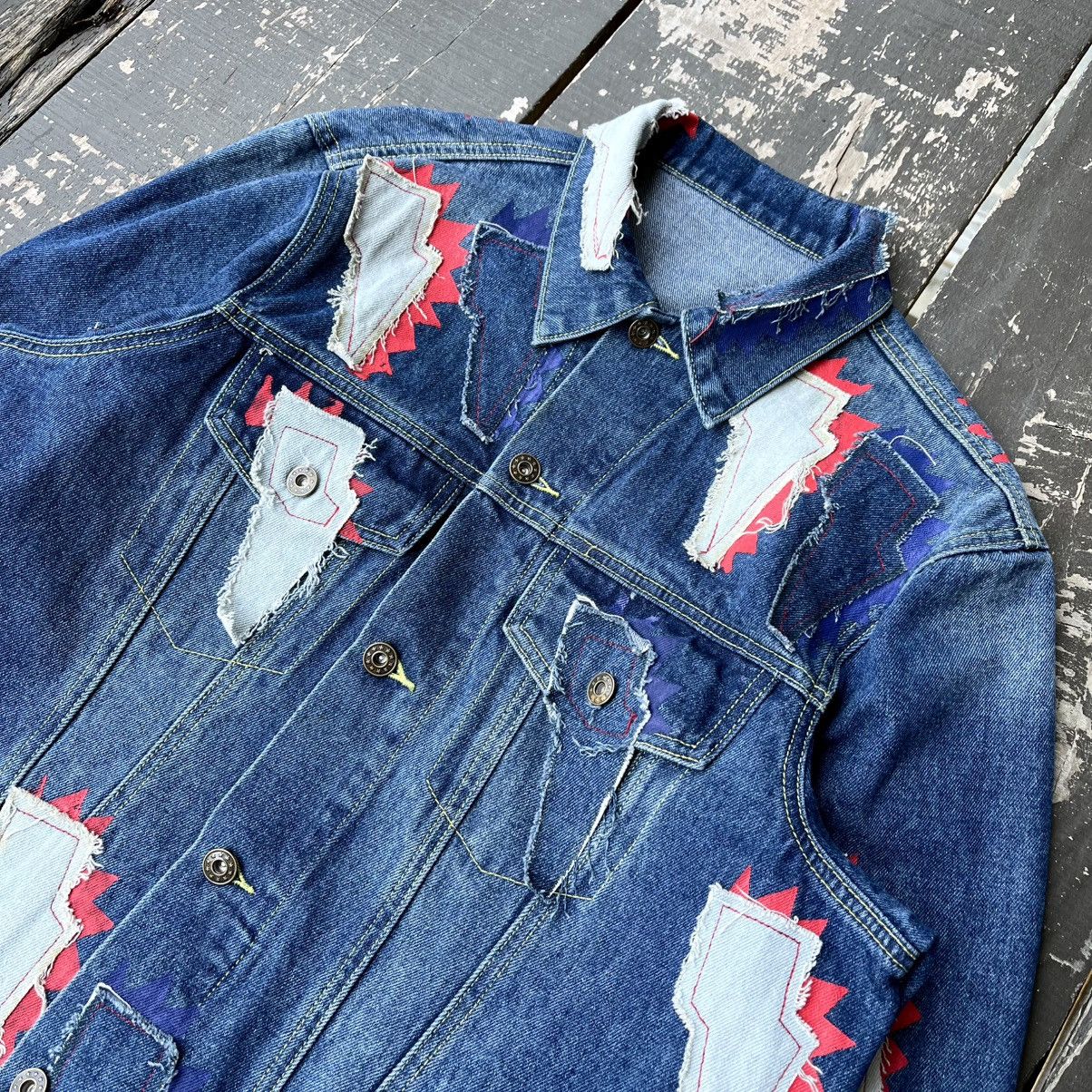 Faith Connexion Faith Connexion – Thunder Patch Denim Jacket Worn by BTS Size US XL / EU 56 / 4 - 2 Thumbnail