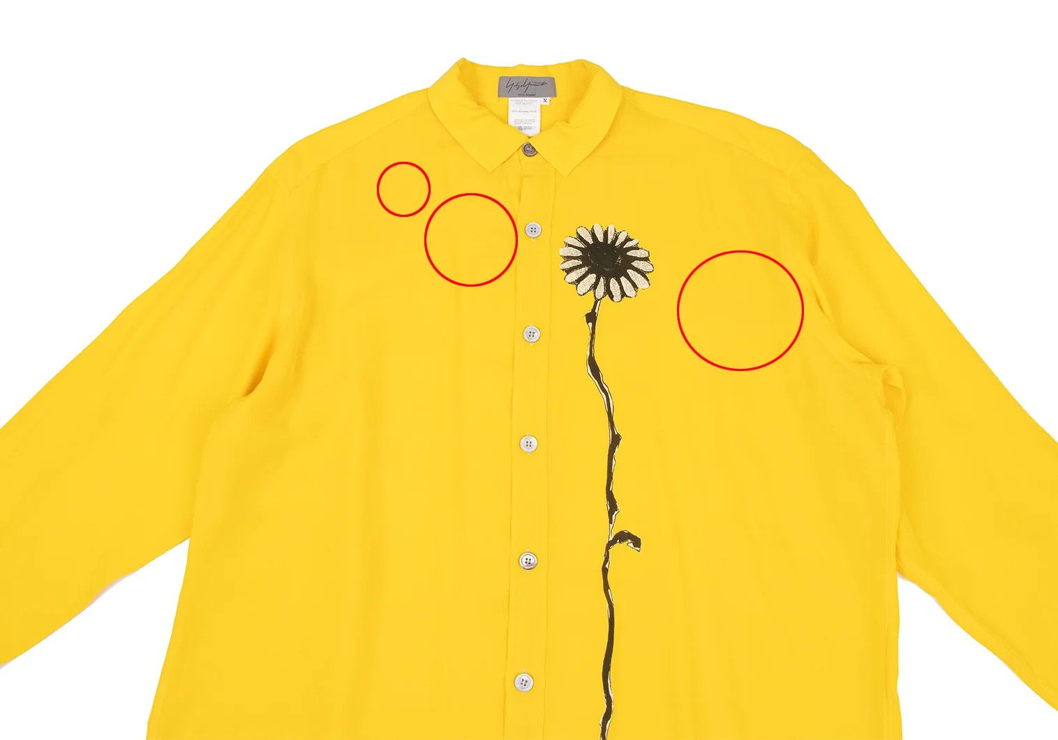 Yohji Yamamoto Yohji Yamamoto Floral Print Rayon Shirt Yellow M Size US M / EU 48-50 / 2 - 2 Thumbnail