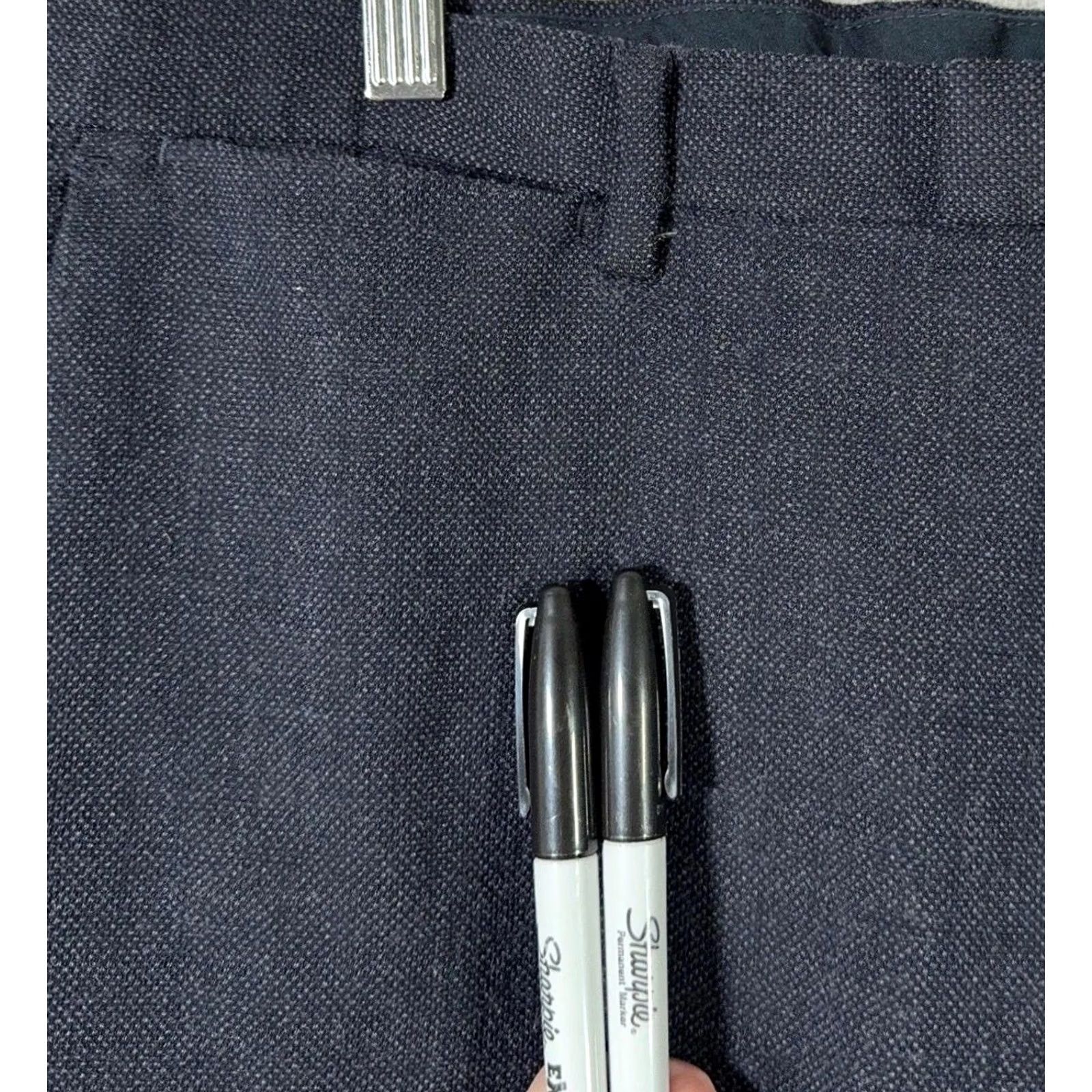 Banana Republic Banana Republic Pants Mens 38x30 Slim Birdseye Navy Wool dress Pants Regular Waist 38t 30in Inseam Mens Dress Pants Size US 38 / EU 54 - 4 Thumbnail