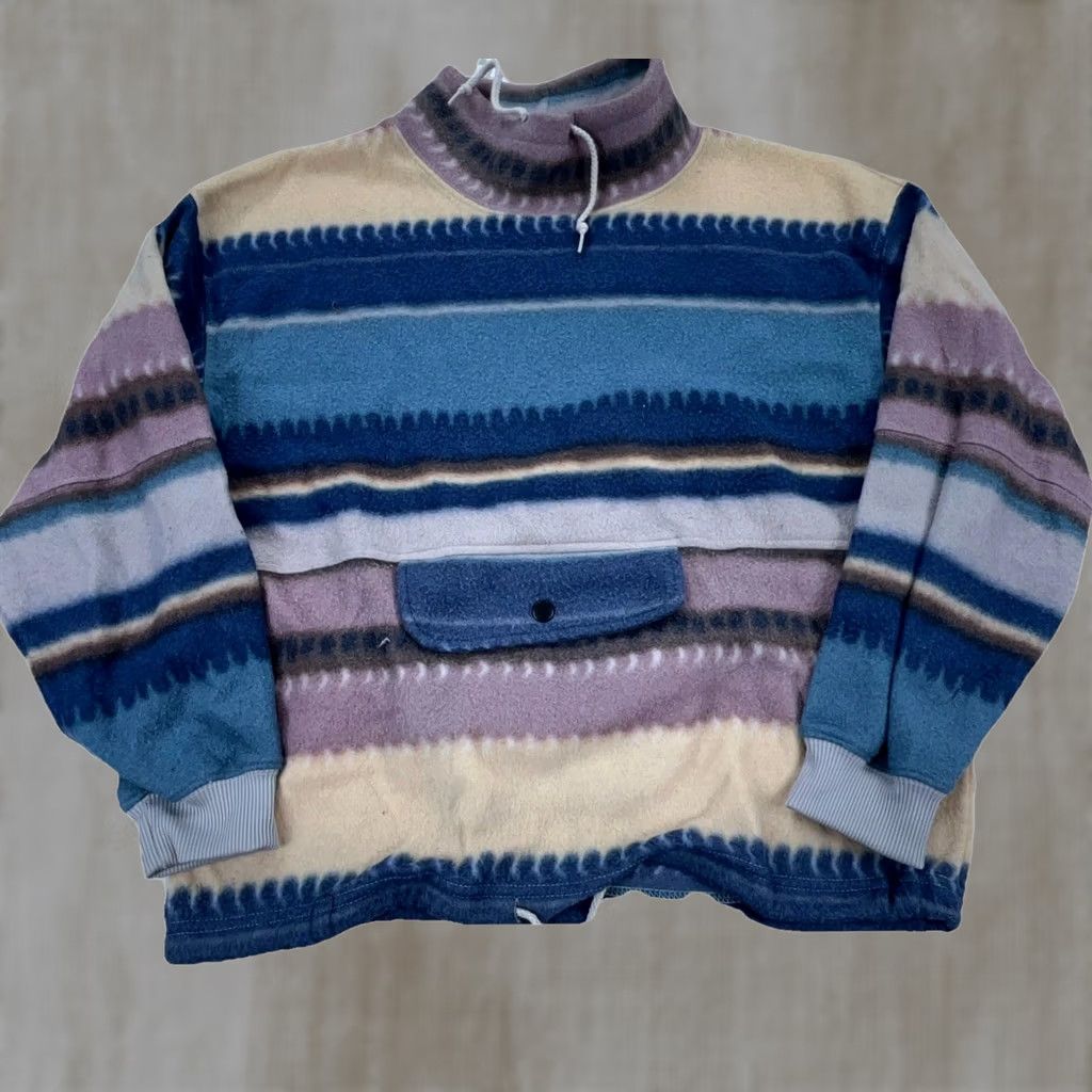 Vintage VINTAGE Croquet Sweater Women Large Fleece Sweatshirt Anorak Southwestern Tribal Size L / US 10 / IT 46 - 1 Thumbnail