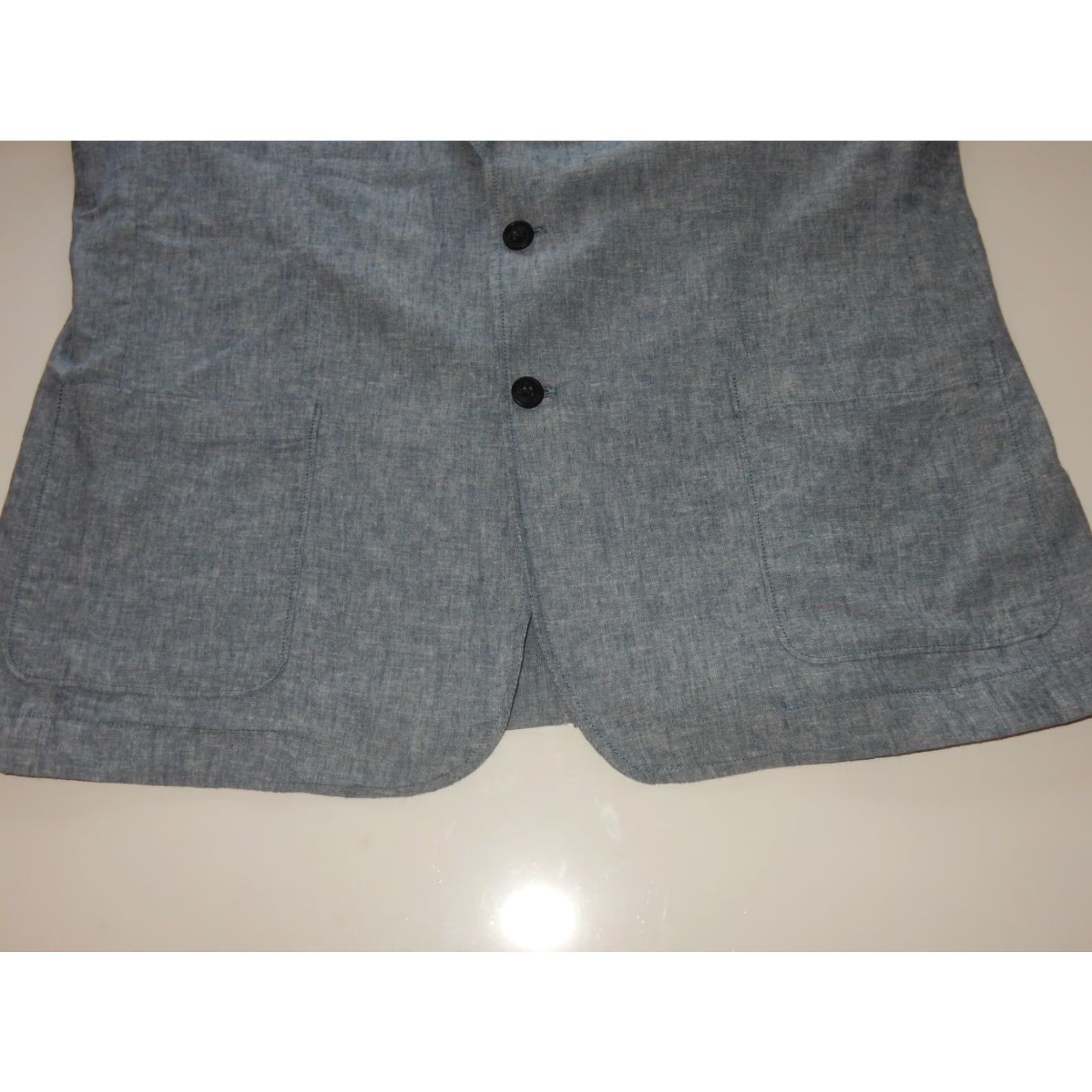 Lands' End Lands' End Men's Sport Coat Blazer Jacket XL Unlined Deconstructed Blue Cotton Regular Size XL Men Jacket Sport Coat Mens Blazer Size 46R - 3 Thumbnail