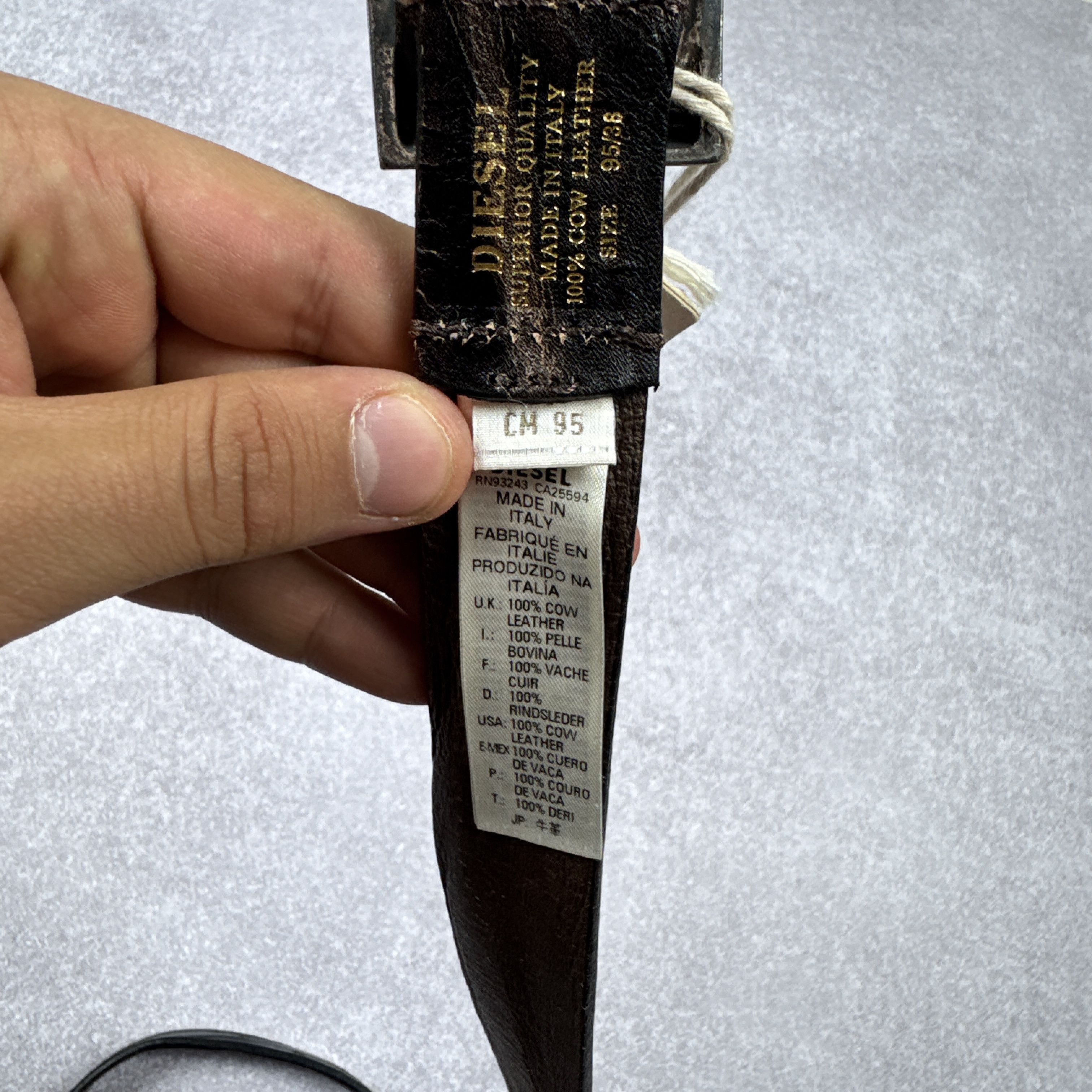 Diesel × Leather NEW DIESEL BINSIGNE GURTEL BROWN LEATHER BELT SIZE 95cm / 38 Size 38 - 5 Thumbnail