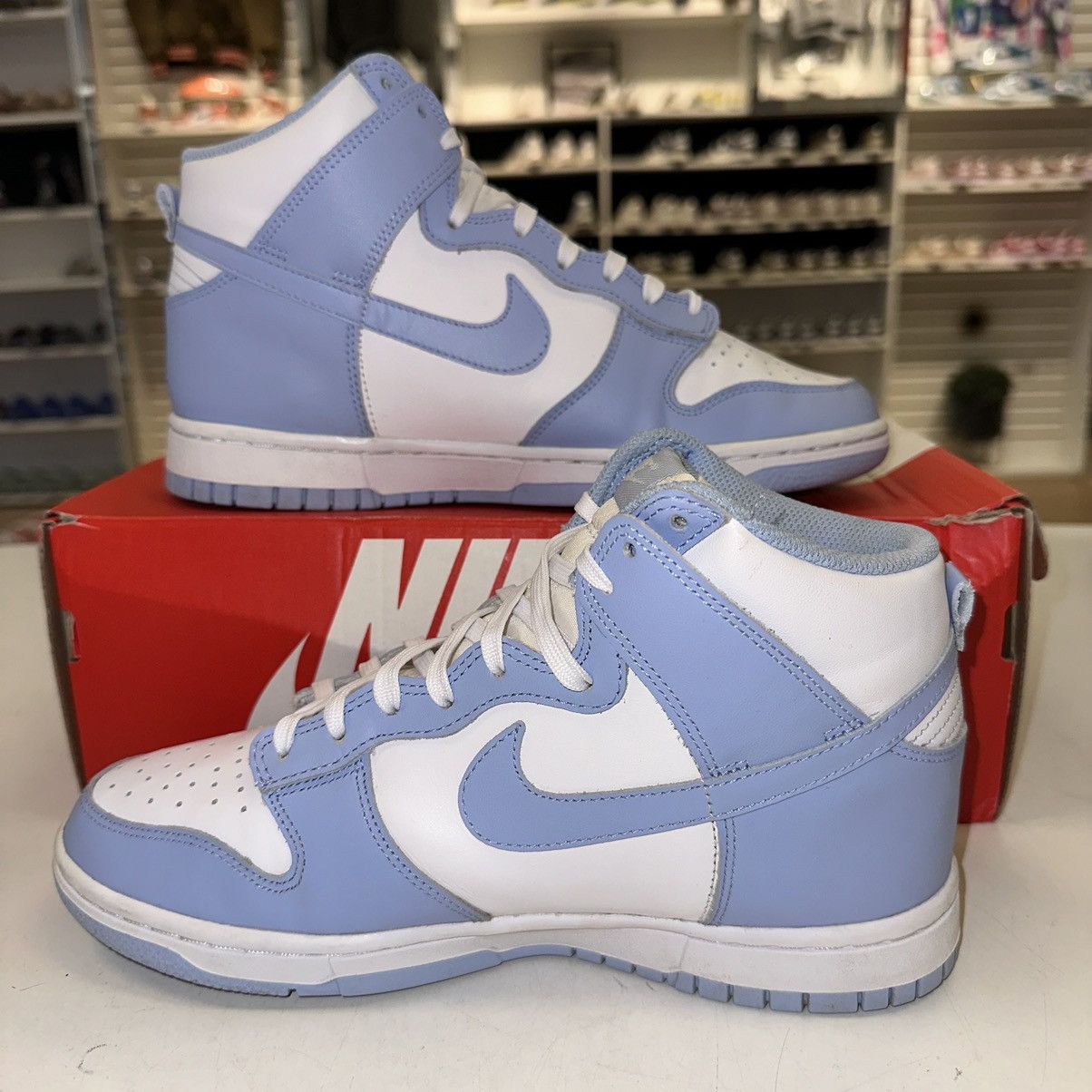Nike Size 9 - Nike Dunk High Aluminum White Blue Leather Size US 9 / IT 39 - 2 Thumbnail