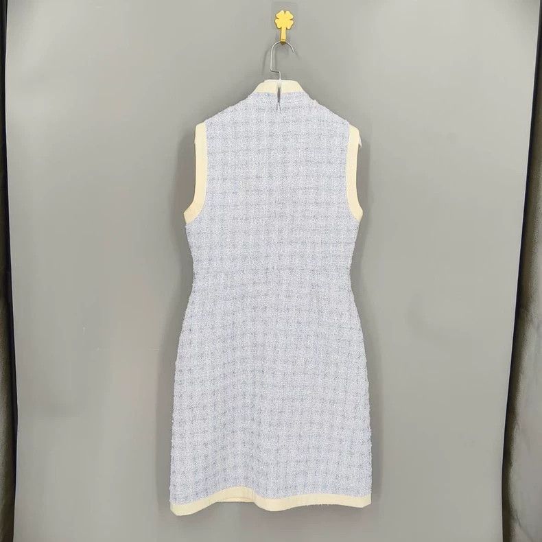 Gucci Gucci Light blue tweed woven small fragrance style dress Size XS / US 0-2 / IT 36-38 - 2 Thumbnail