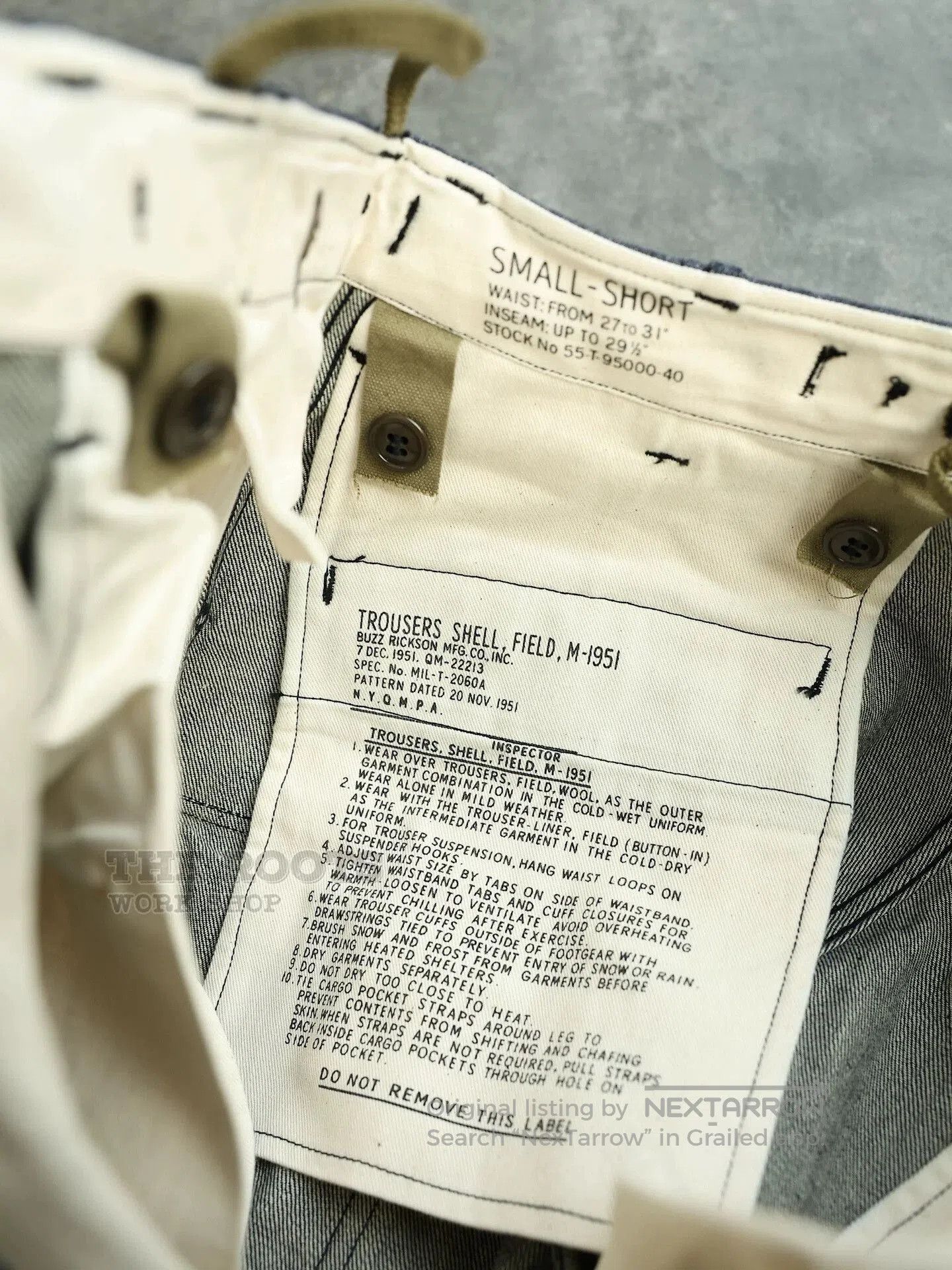 Buzz Rickson's Buzz Rickson's M51 Military Cargo Pants. Size US 26 / EU 42 - 5 Thumbnail
