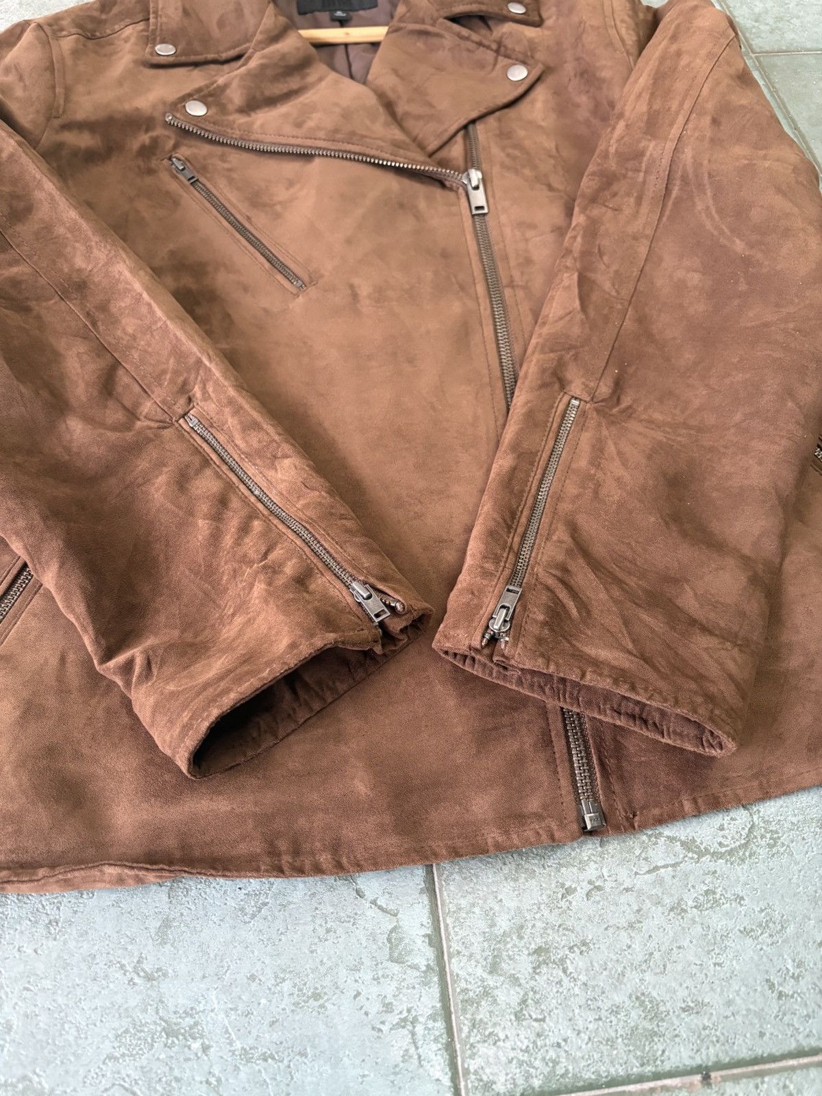 Japanese Brand Uniqlo Double Collar Suede Rider Jacket Size US M / EU 48-50 / 2 - 4 Thumbnail