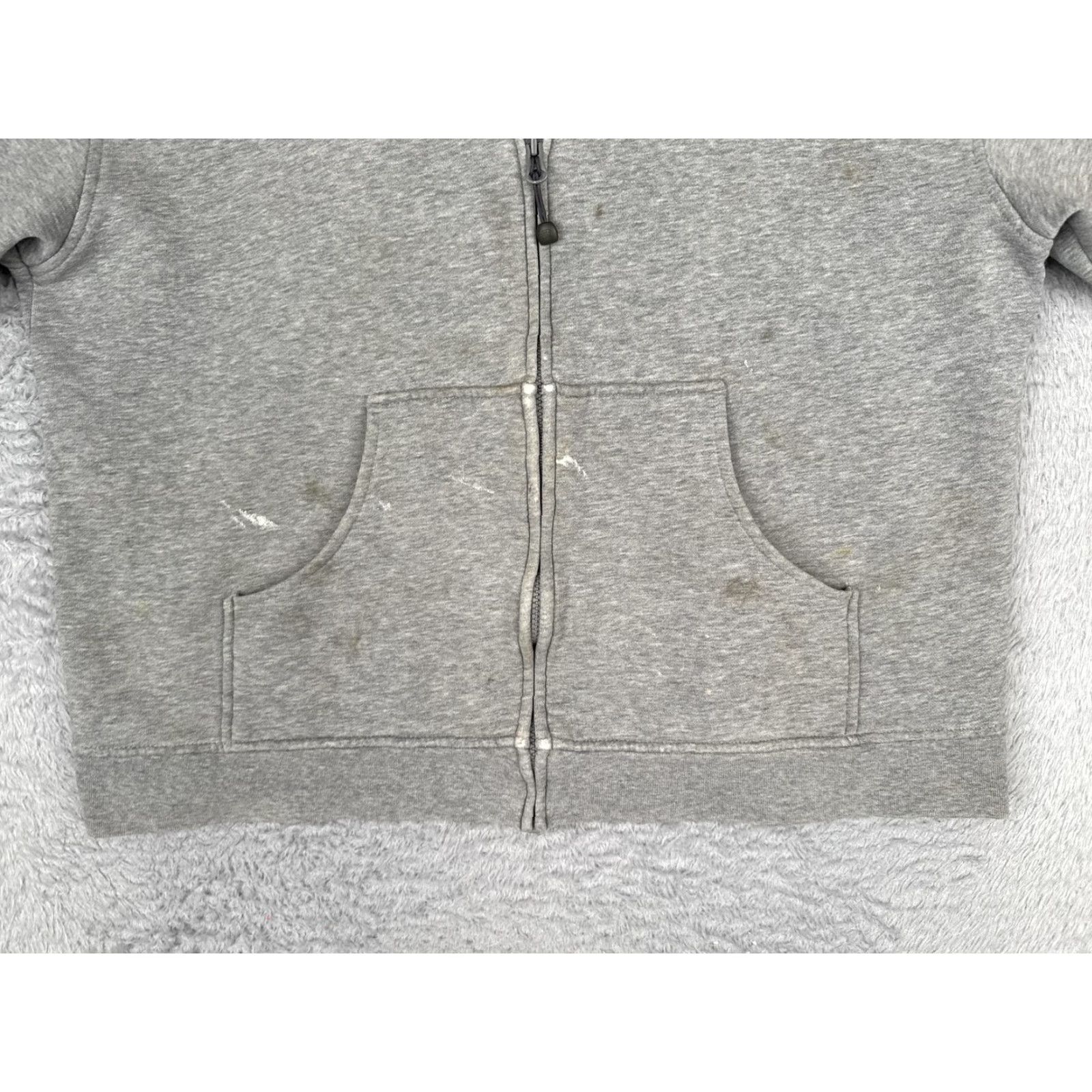 The North Face The North Face Jacket Mens L Gray Fleece Hooded Short Sleeve Full Zip Varsity Logo Pocket Size US 33 - 5 Thumbnail
