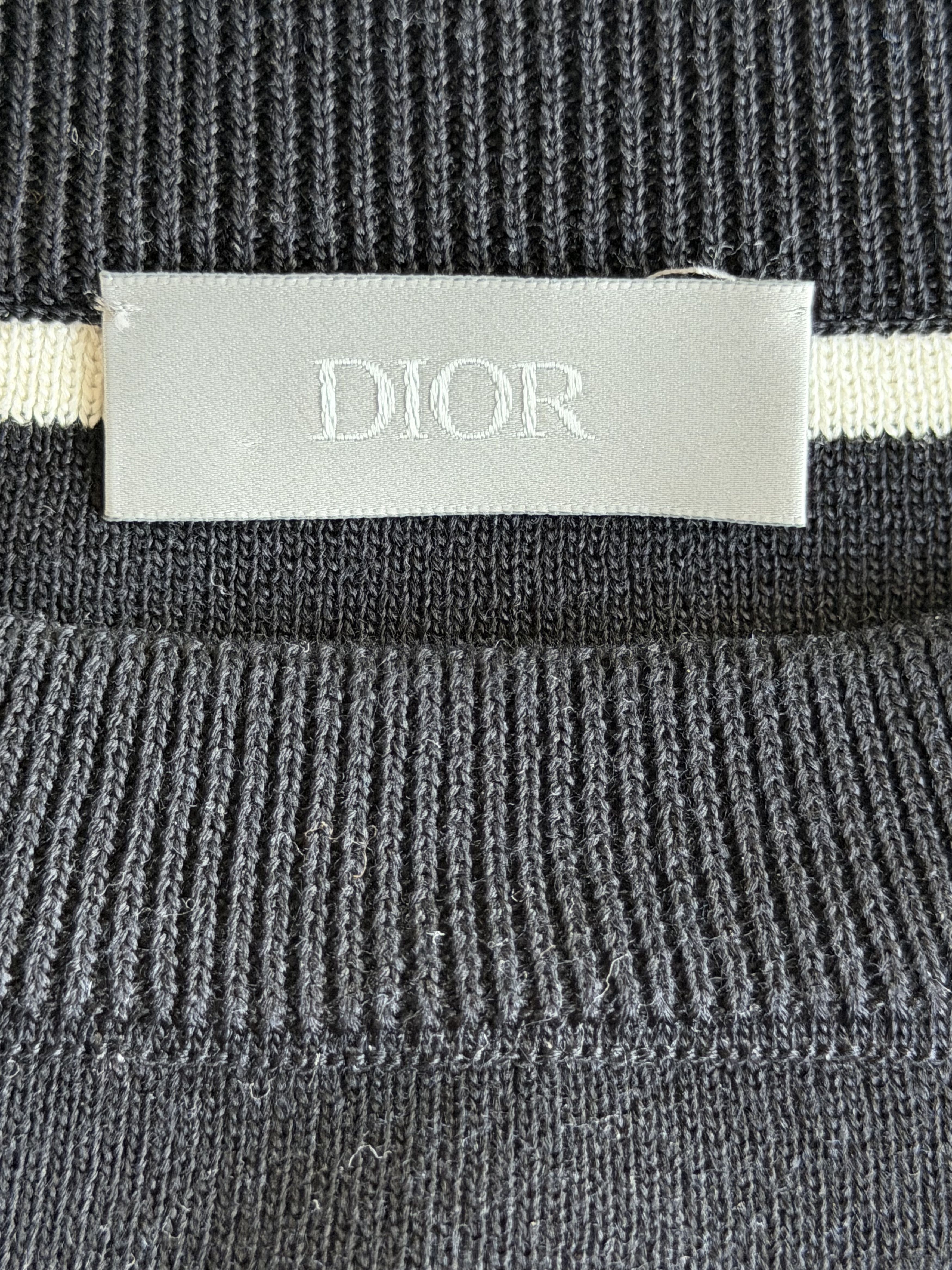 Dior Dior Black & White Striped Logo Longsleeve T-Shirt Size US L / EU 52-54 / 3 - 3 Thumbnail
