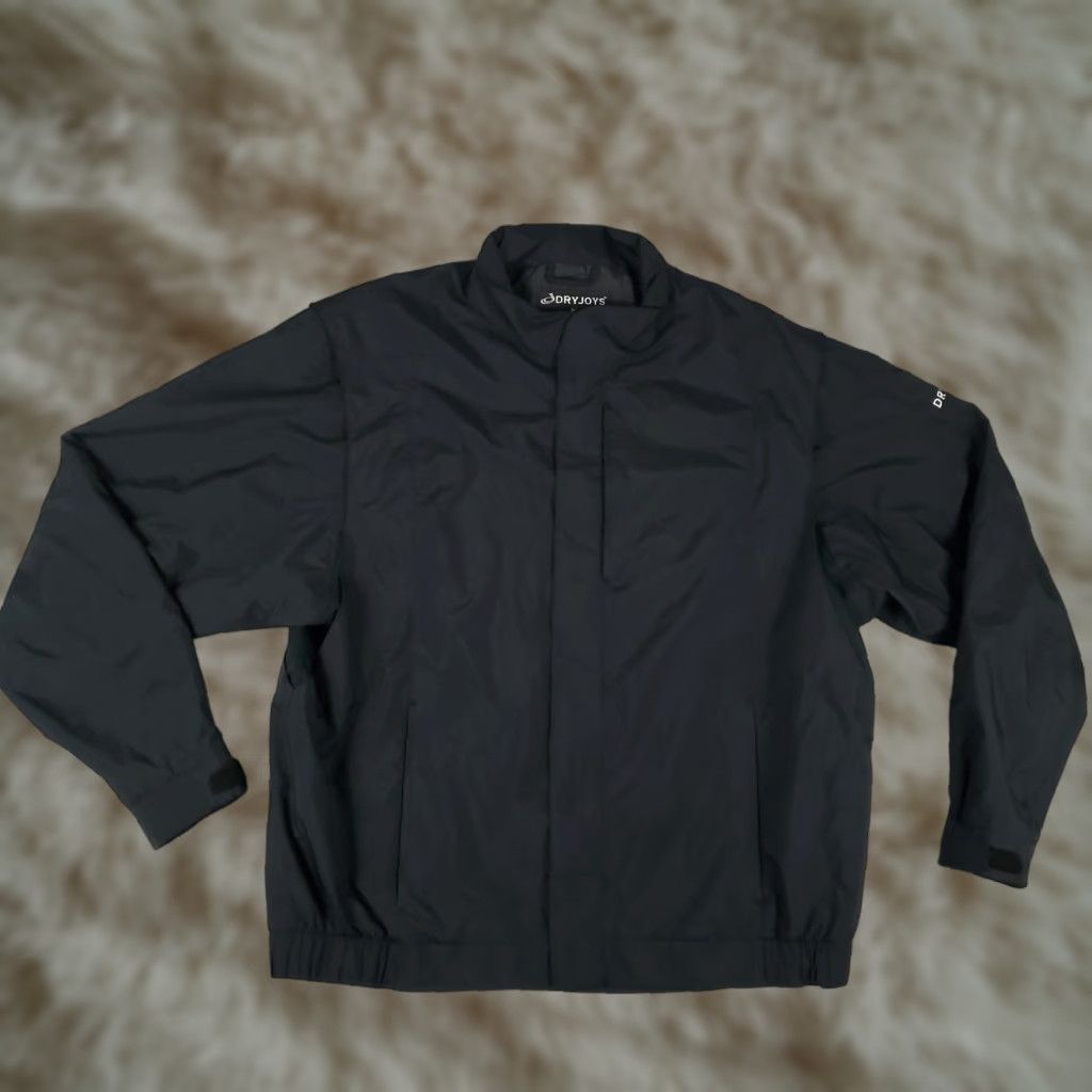 FootJoy Jacket Mens XL Black Dryjoys Full Zip Windbreaker