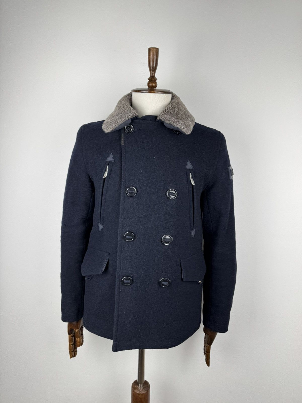 Superdry Men’s Supedry Merchant Pea Coat Wool size M Size US M / EU 48-50 / 2 - 2 Thumbnail