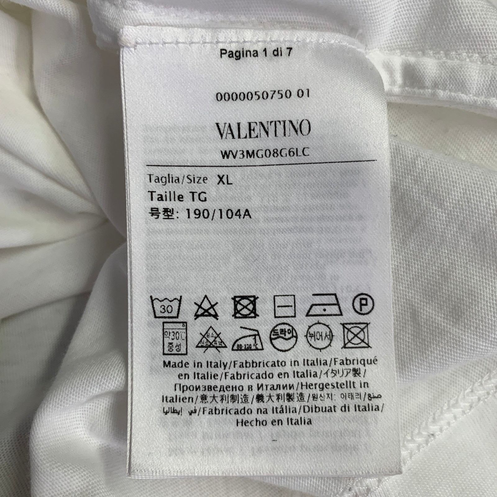 Valentino VALENTINO Size XL White Cotton Crew Neck T-shirt Size US XL / EU 56 / 4 - 6 Thumbnail