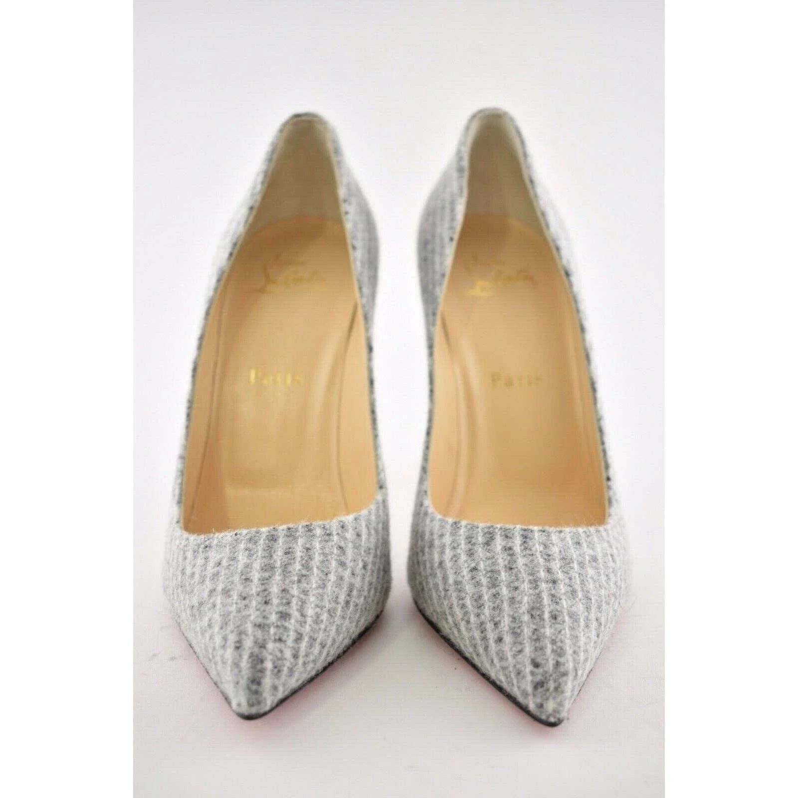 Christian Louboutin Christian Louboutin Pigalle Follies 100 Grey Flanelle Tennis Size US 8.5 / IT 38.5 - 6 Thumbnail