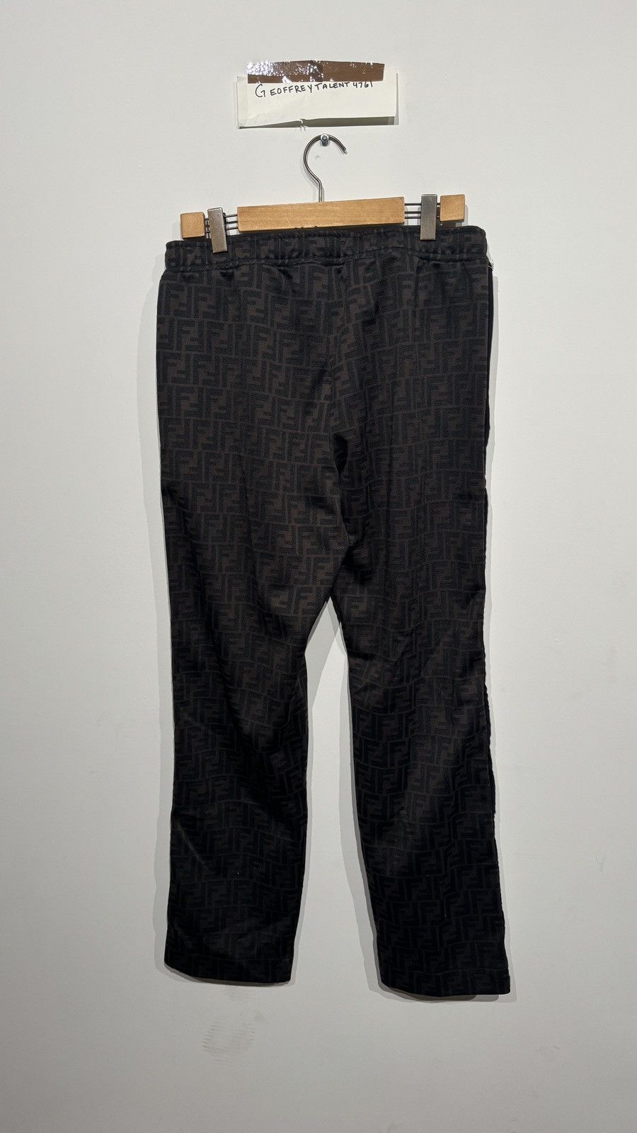Fendi Fendi Vintage Black Zucca Monogram Track Pants - Size 50 Size US 34 / EU 50 - 2 Thumbnail