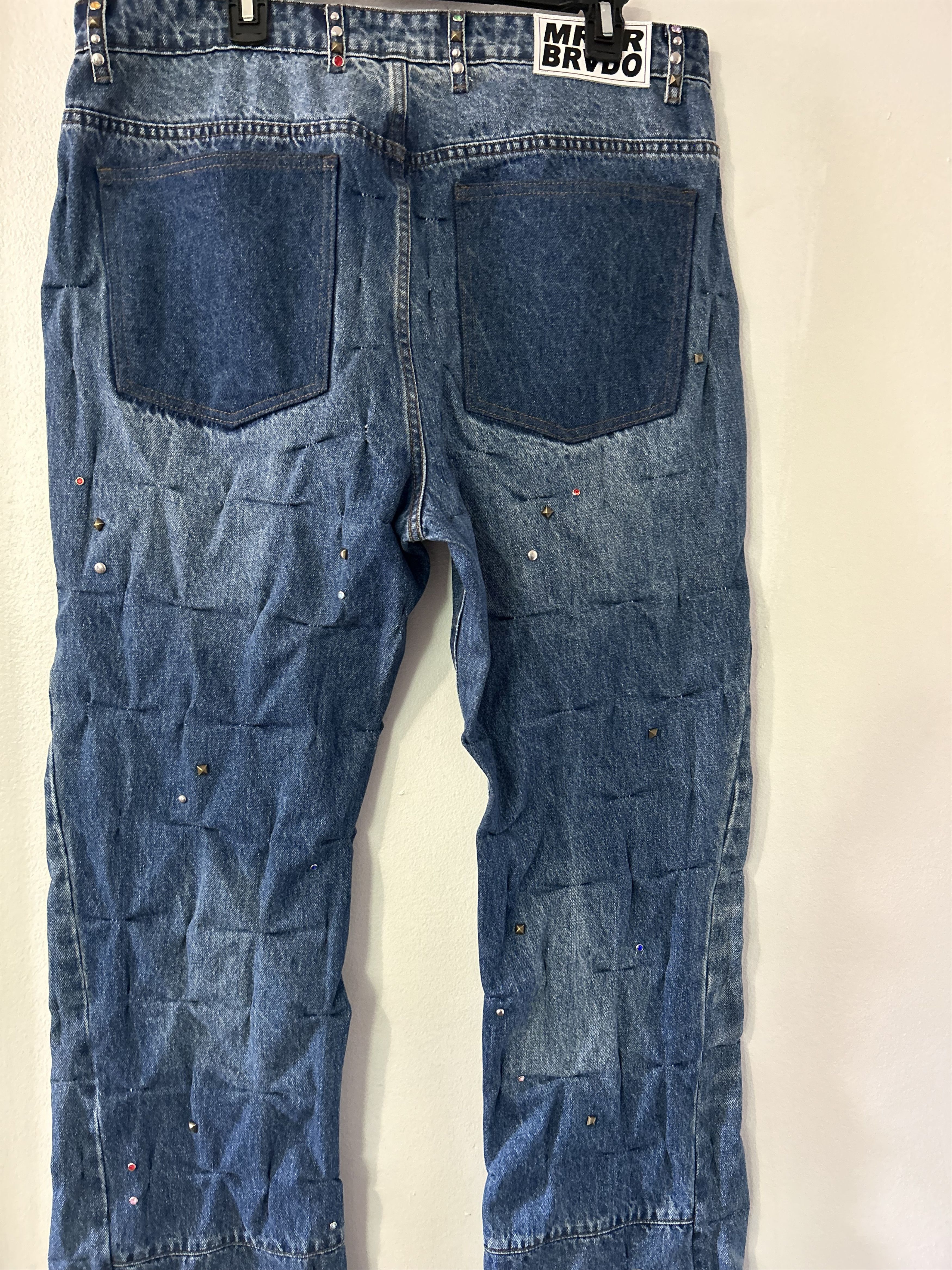 Who Decides War Who Decides War Quilted Studded Denim Jeans Size US 36 / EU 52 - 2 Thumbnail