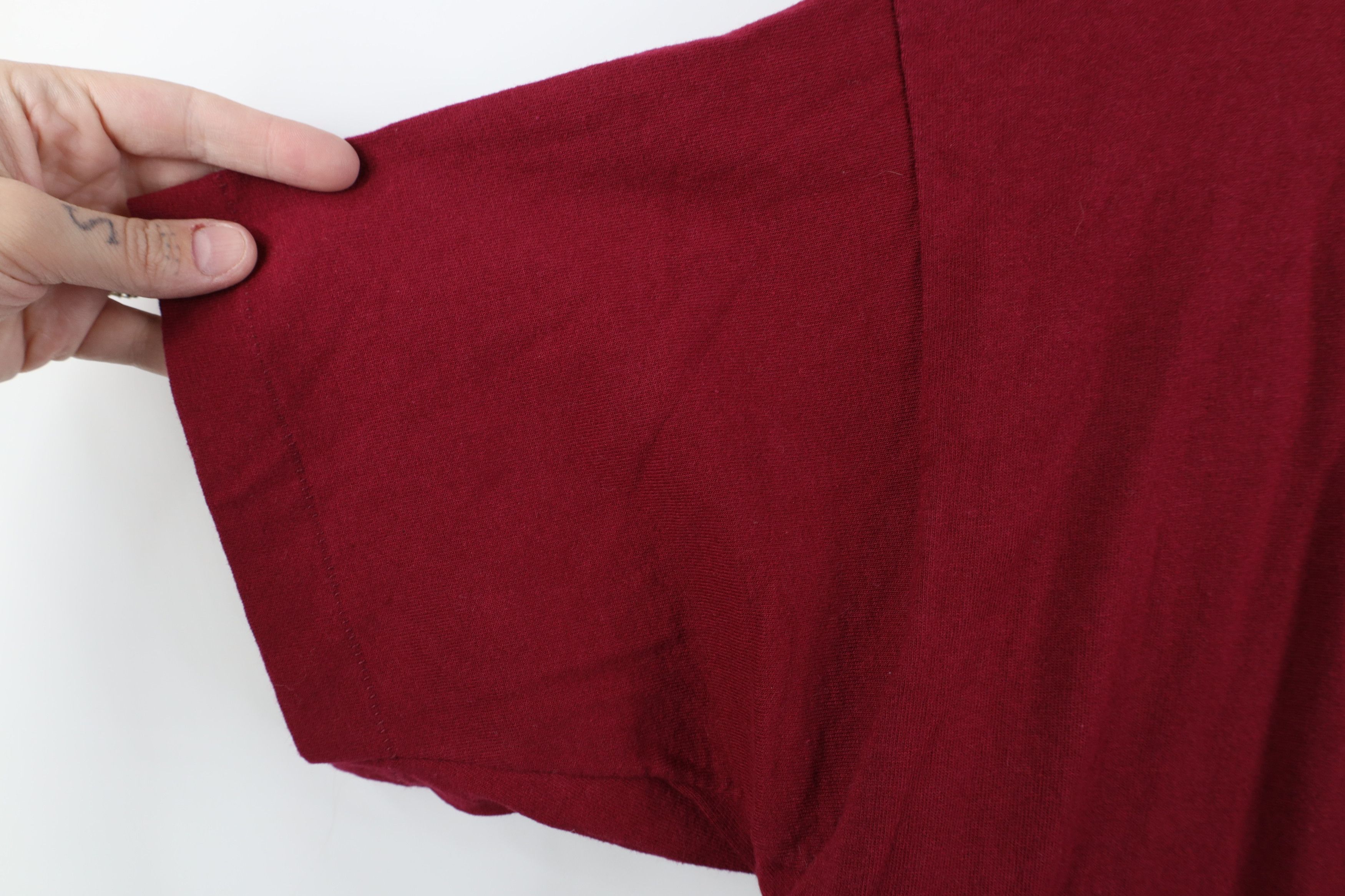 Vintage Vintage 90s Quaker Oatmeal Oats T-Shirt Burgundy Cotton USA Size US L / EU 52-54 / 3 - 10 Thumbnail