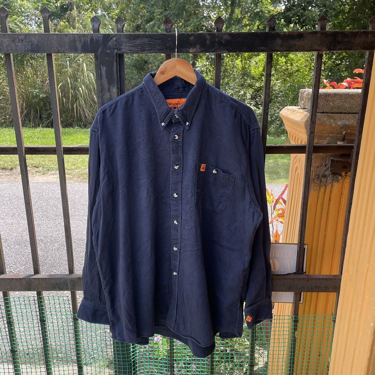 Vintage × Wrangler 🔥Oversize Vintage Wrangler Riggs Workwear Buttons Shirts Size US XL / EU 56 / 4 - 1 Thumbnail