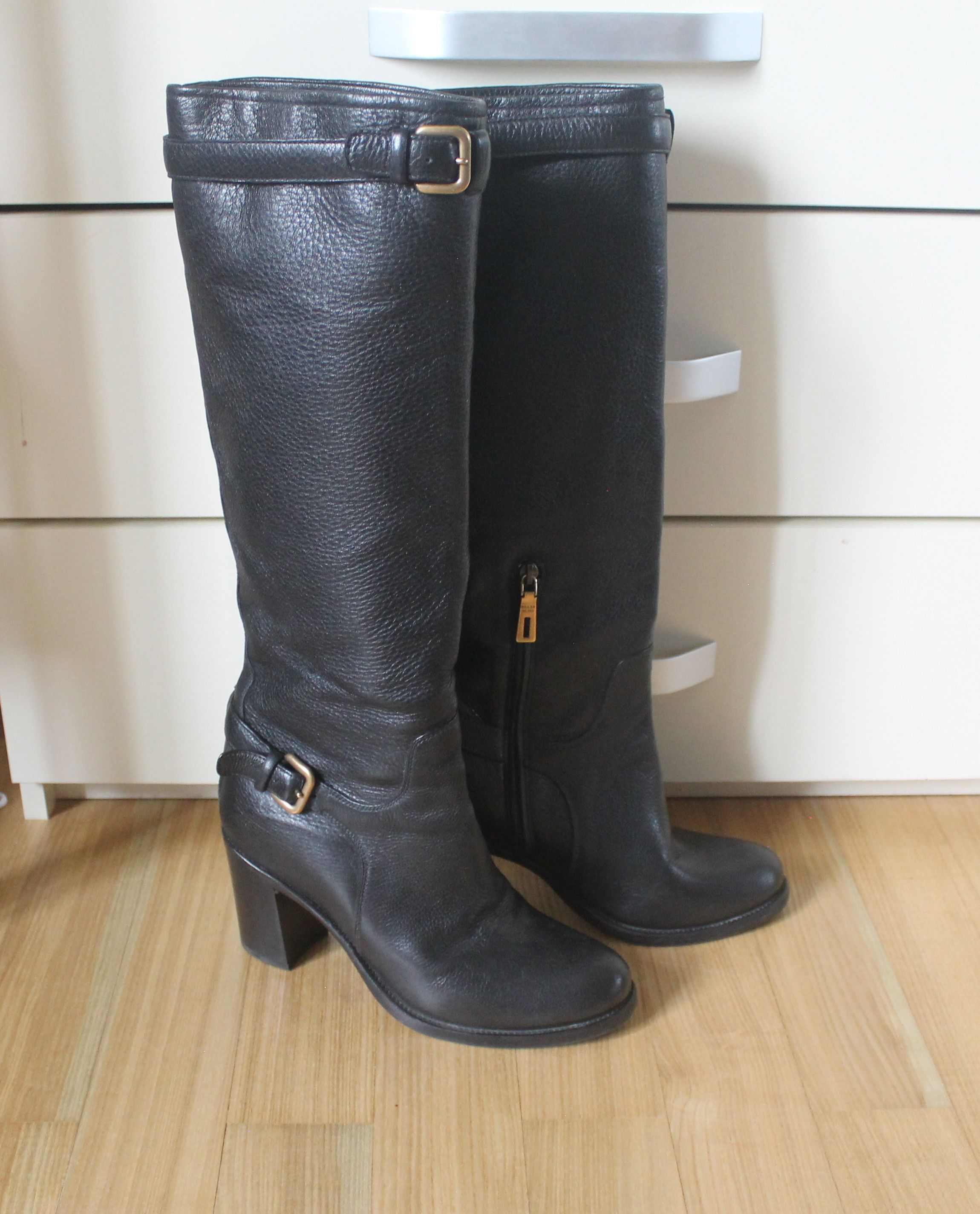 Prada Prada Black High Leather Boots Size US 9 / IT 39 - 1 Thumbnail