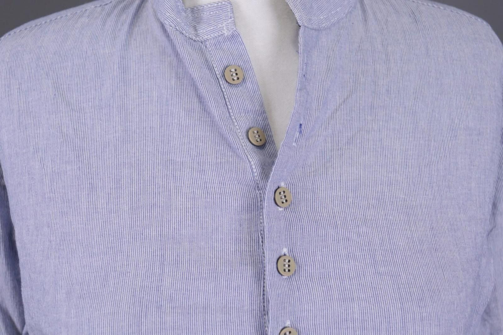 Desigual Desigual Blue Pritned Band Collar Henley Shirt Size M Size US M / EU 48-50 / 2 - 6 Thumbnail
